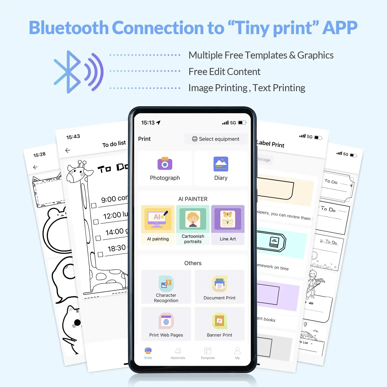 Portable Mini Bluetooth Sticker Printer Inkless Label Maker for Notes & Journals - Image 4