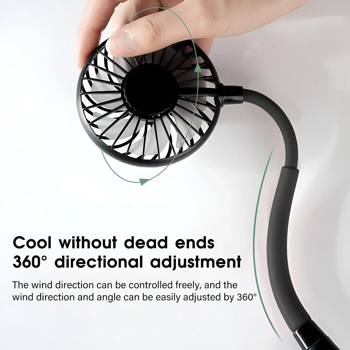 Portable Mini Fan ZY-A1 3-Speed 1200mAh Type-C Rechargeable - Image 5