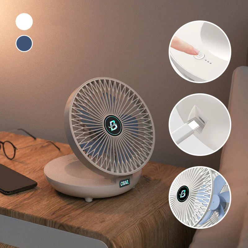 Portable Mini Folding Fan Rechargeable 3-Speed USB Desk Fan - Image 3