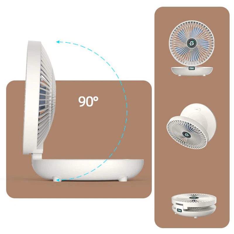 Portable Mini Folding Fan Rechargeable 3-Speed USB Desk Fan - Image 7