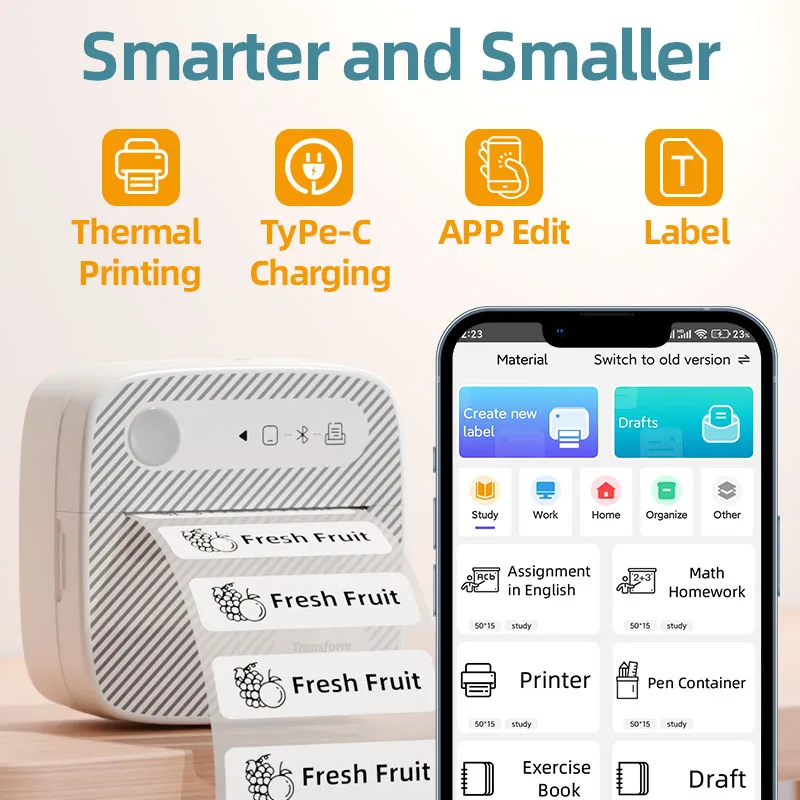 Portable Mini Photo Printer Bluetooth Inkless Thermal Sticker Label Maker B3 - Image 3