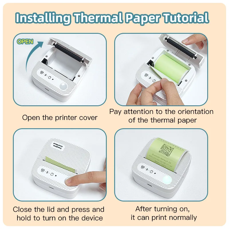Portable Mini Photo Printer Bluetooth Inkless Thermal Sticker Label Maker B3 - Image 6