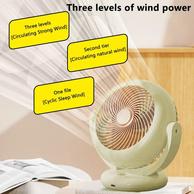 Portable Rechargeable Mini Fan Quiet Adjustable Desktop - Image 4
