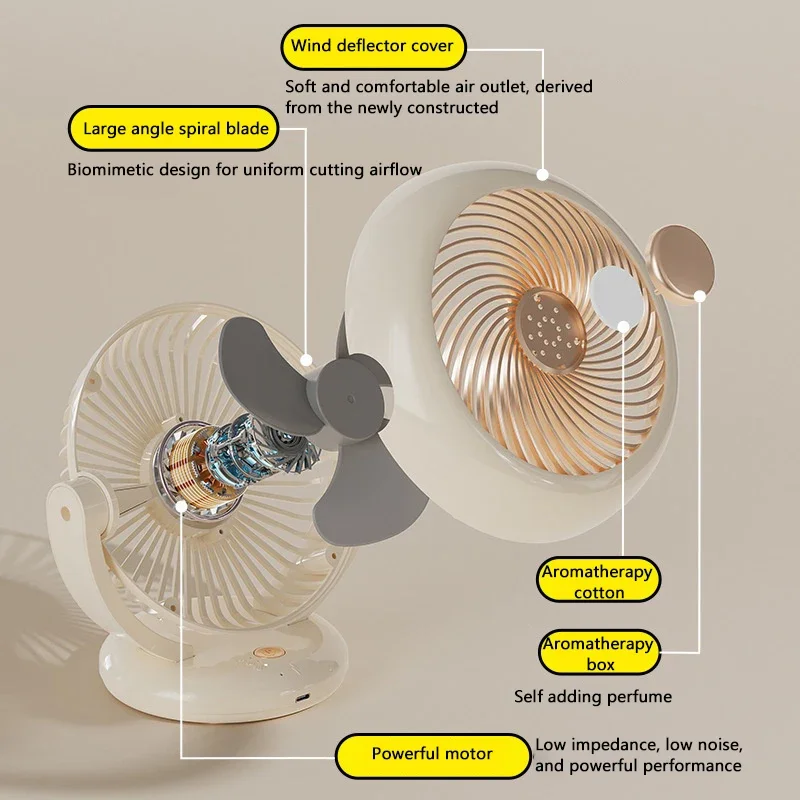 Portable Rechargeable Mini Fan Quiet Adjustable Desktop - Image 6