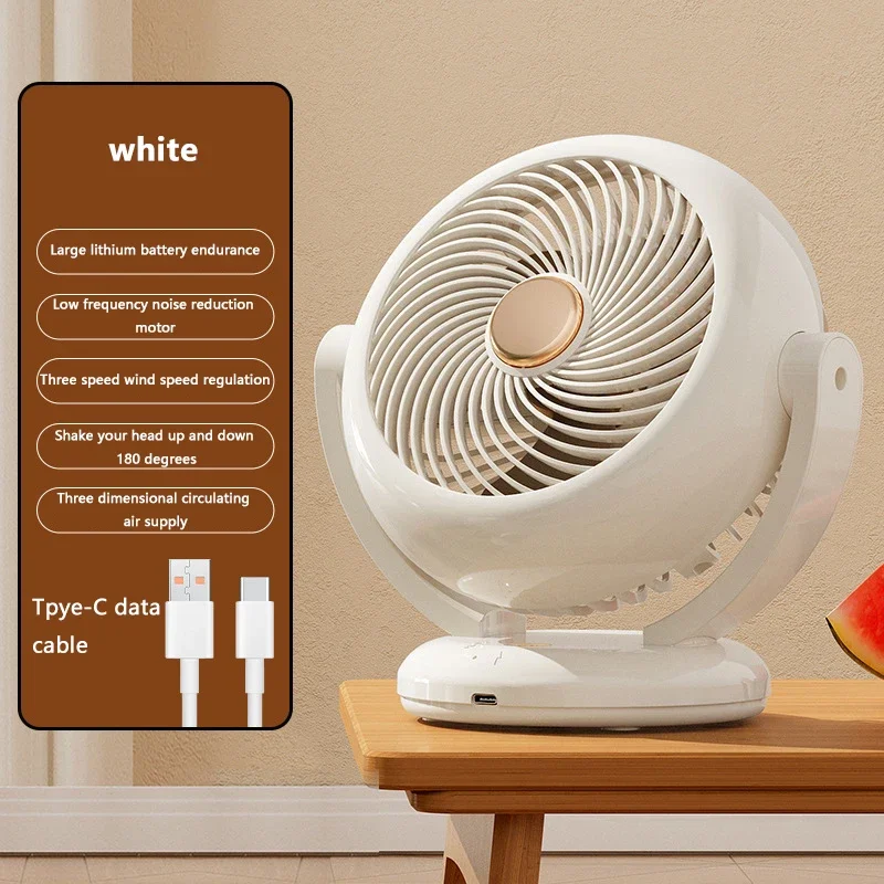 Portable Rechargeable Mini Fan Quiet Adjustable Desktop - Image 8
