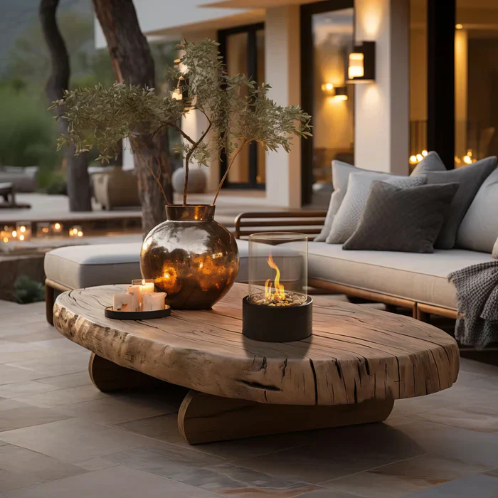 Portable Table Lantern Gas Flame Outdoor Indoor Modern Steel Glass Table Lamp - Image 5