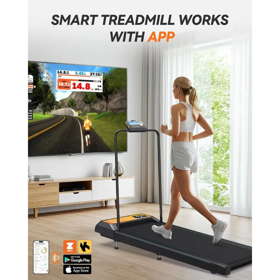 Portable Under Desk Walking Pad Treadmill 2.5HP Incline Handrail Home Use - Image 4