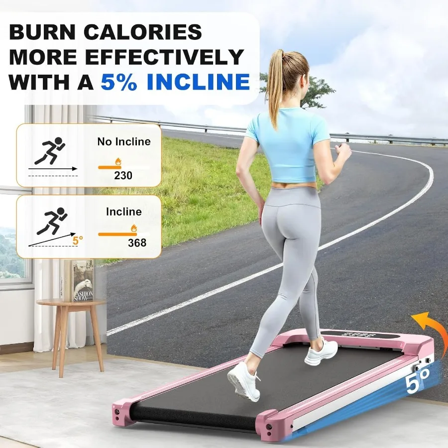 Portable Under Desk Walking Pad Treadmill 2.5HP Incline Quiet Home Office - Image 2
