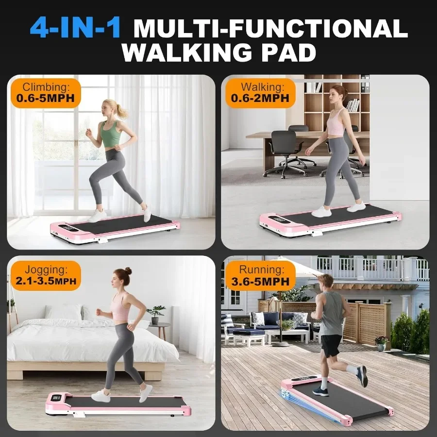 Portable Under Desk Walking Pad Treadmill 2.5HP Incline Quiet Home Office - Image 5