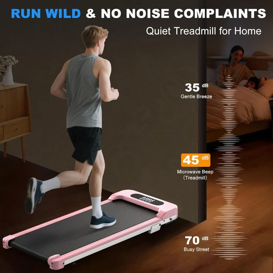 Portable Under Desk Walking Pad Treadmill 2.5HP Incline Quiet Home Office - Image 6