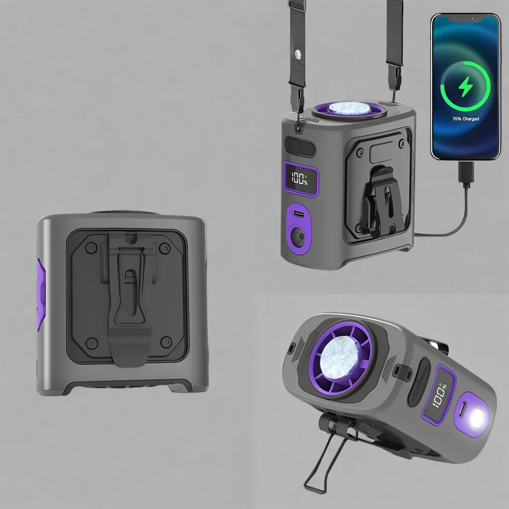 Portable Waist Fan 8000mAh Semiconductor Cooling 100-Speed - Image 3
