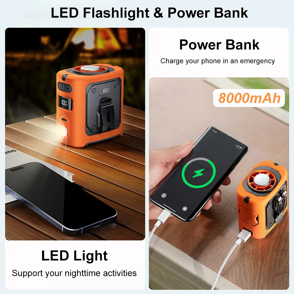 Portable Waist Fan 8000mAh Semiconductor Cooling 100-Speed - Image 4