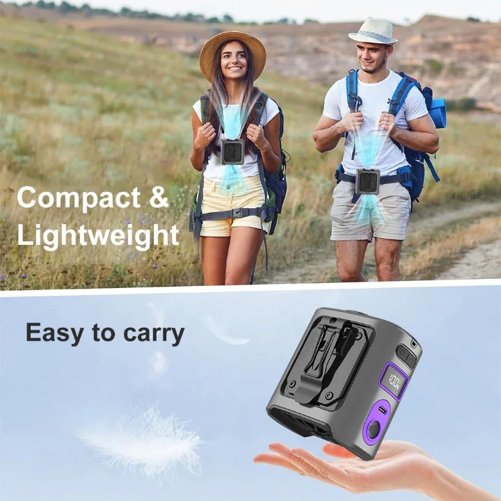 Portable Waist Fan 8000mAh Semiconductor Cooling 100-Speed - Image 6