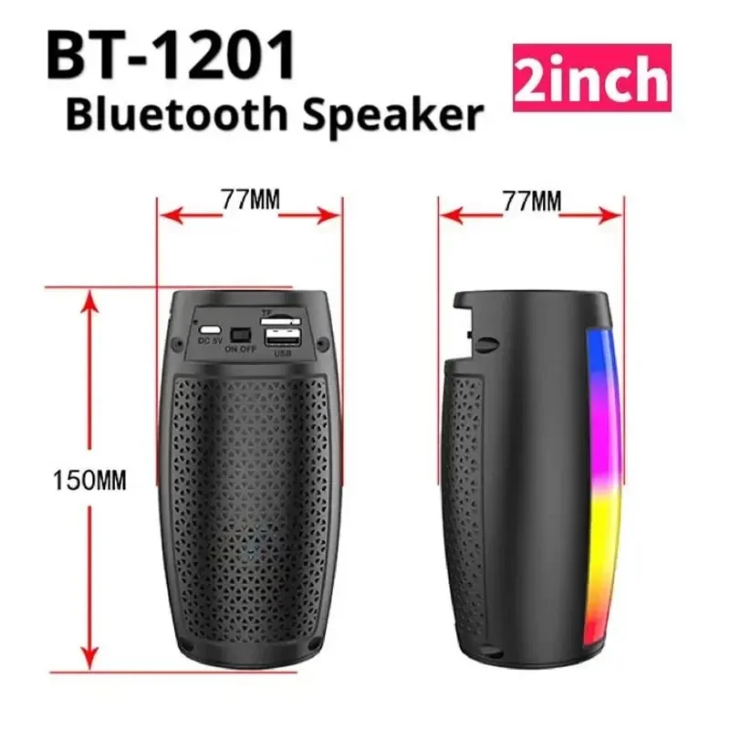 Portable Wireless Bluetooth Speaker with Deep Bass Loud Sound for Outdoor Home - Image 4