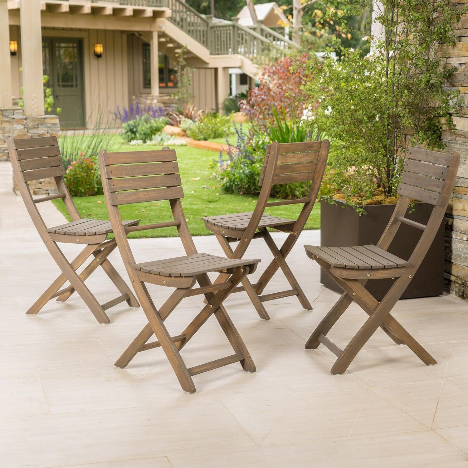 Positano - 4 Piece Foldable Chair - Gray - Image 3