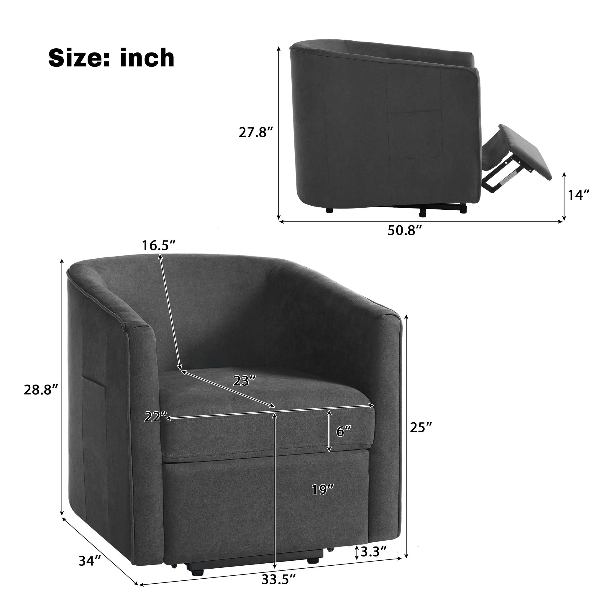 Power Lift Recliner Barrel Shape Reclining Chair with Footrest and Side Pocket - Image 11
