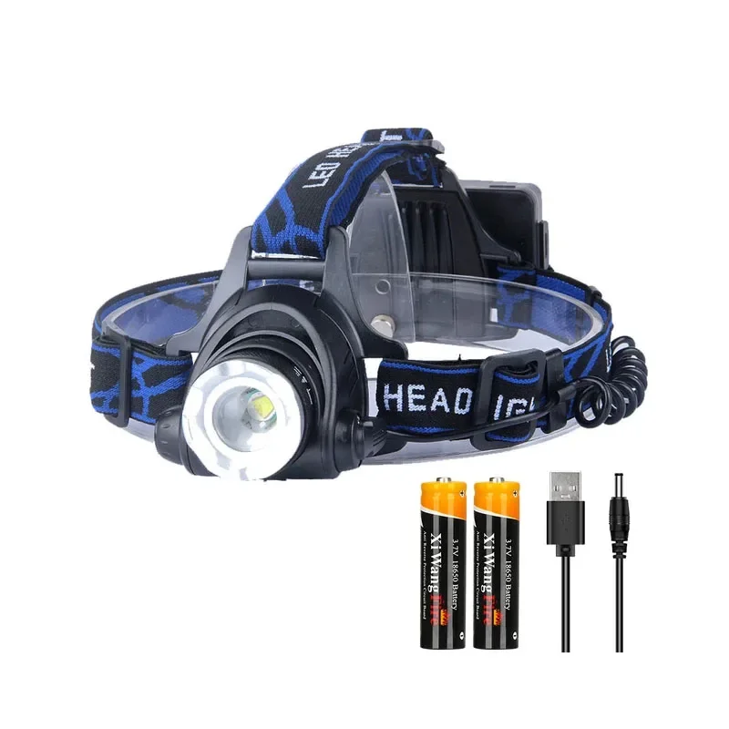 Powerful LED Headlamp Zoomable Rechargeable Waterproof for Camping Fishing - Image 2