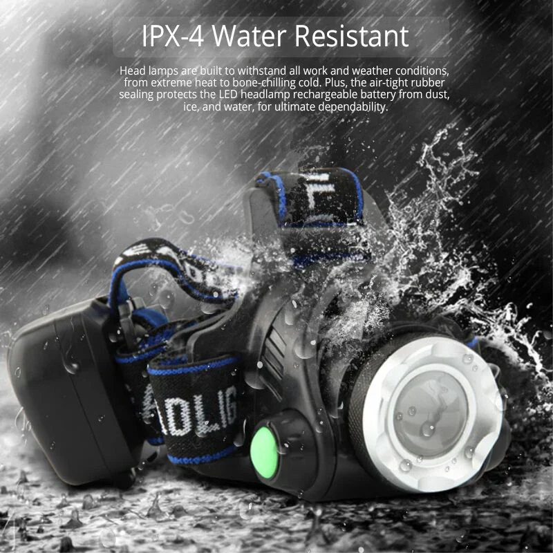Powerful LED Headlamp Zoomable Rechargeable Waterproof for Camping Fishing - Image 5
