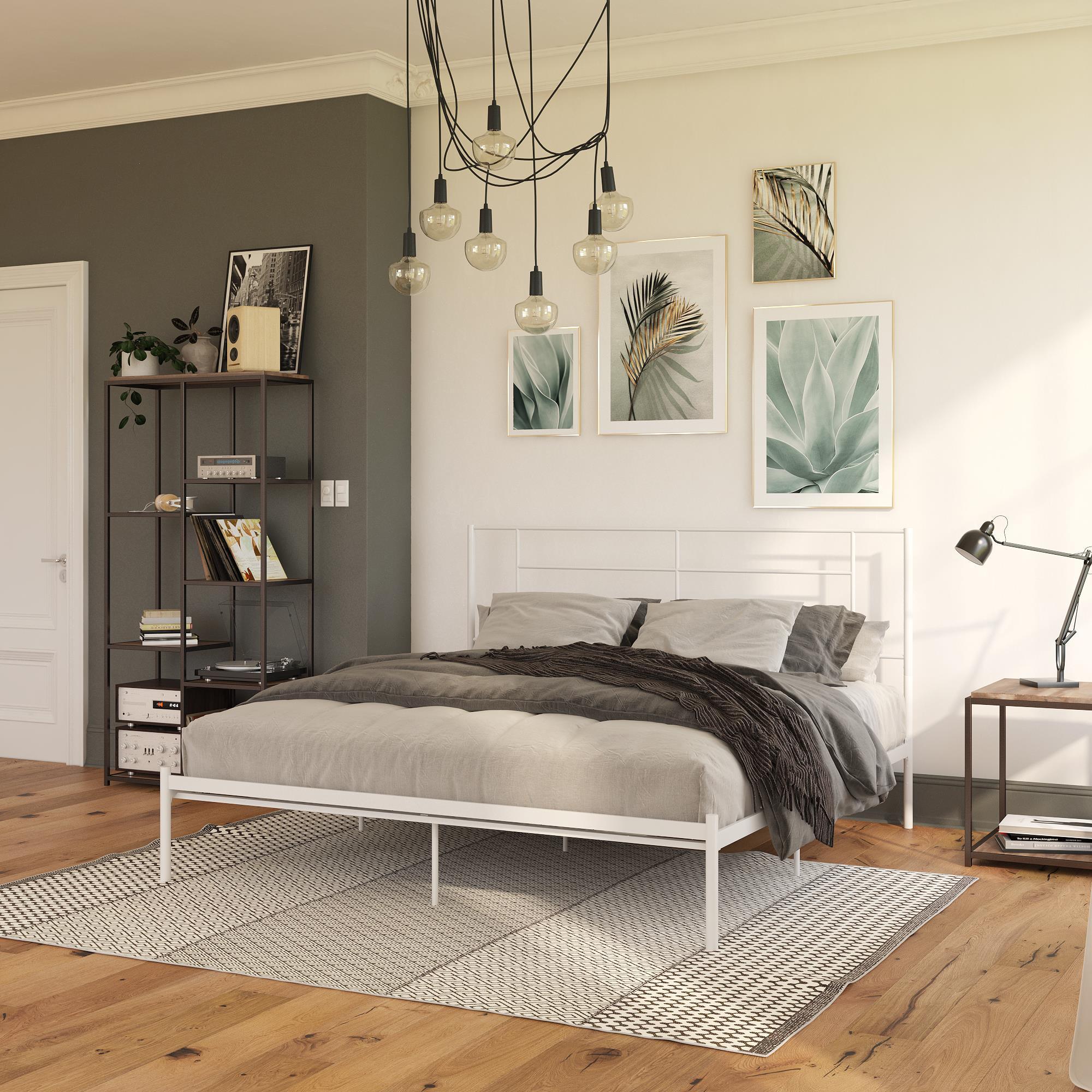 Praxis - King Bed With Simple Headboard - White - Image 2