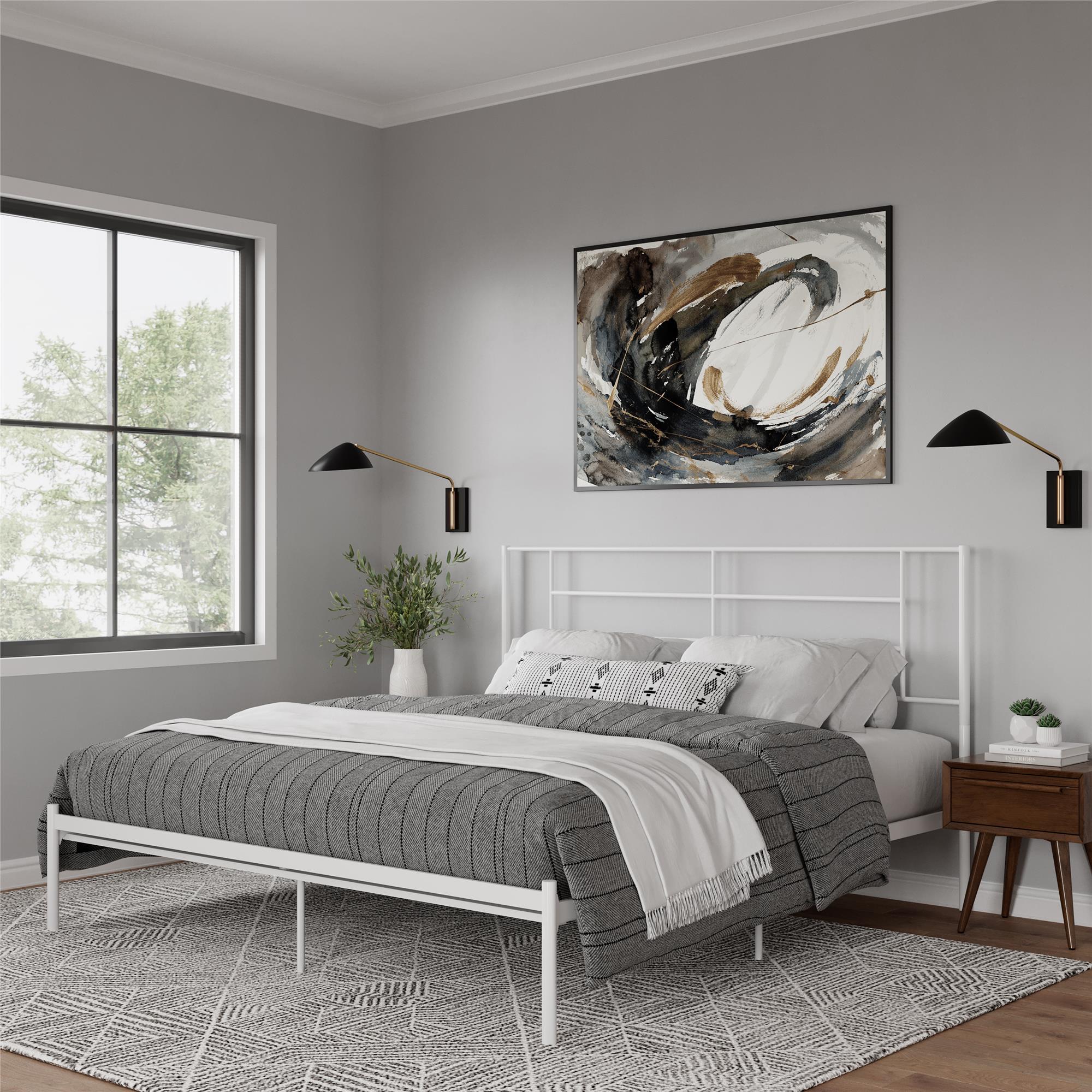 Praxis - King Bed With Simple Headboard - White - Image 3