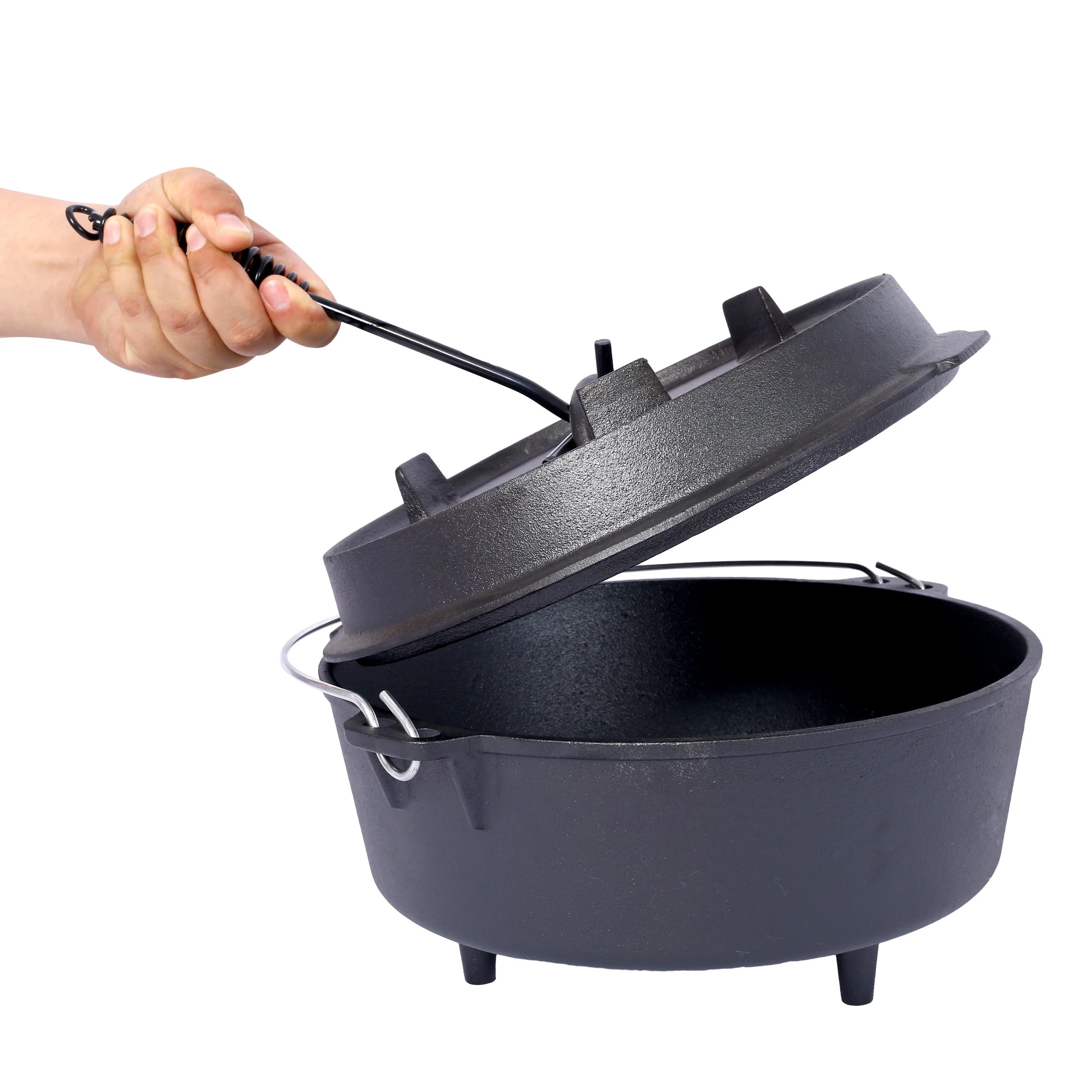 Pre-Seasoned Cast Iron Dutch Oven With Skillet Lid - Image 13