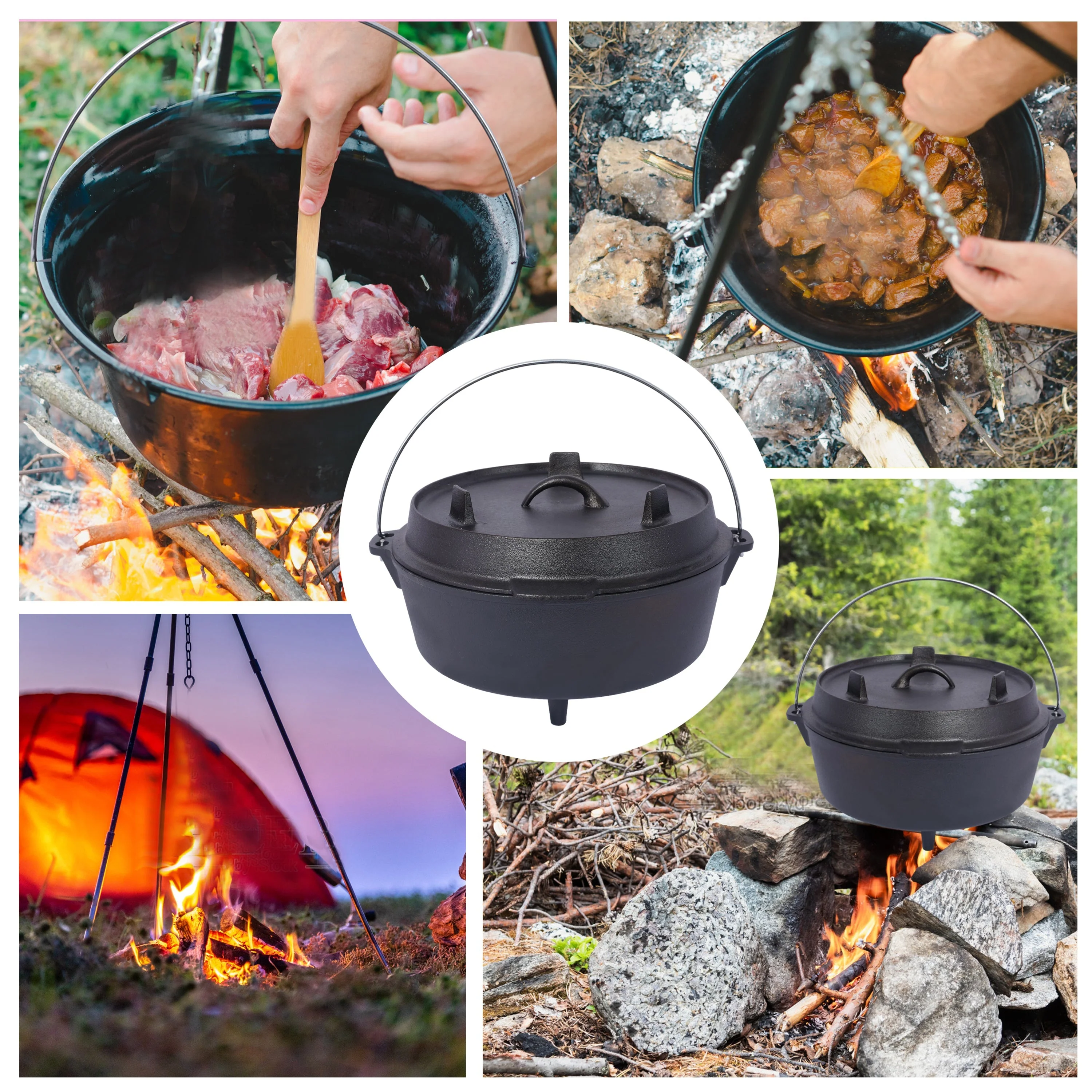 Pre-Seasoned Cast Iron Dutch Oven With Skillet Lid - Image 19