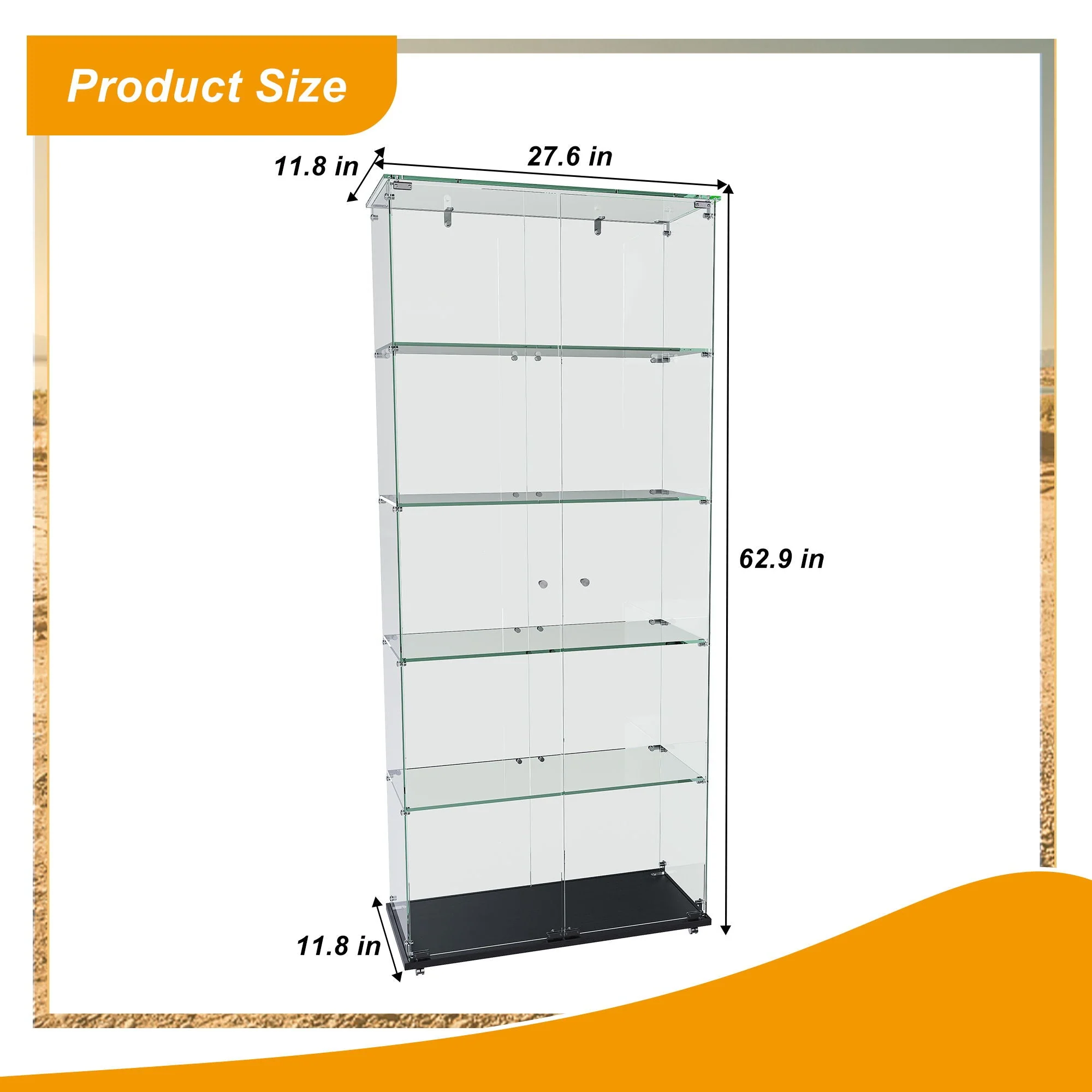 Premium 5 Tier Glass Display Case With 5 Dynamic LED Modes - Image 8