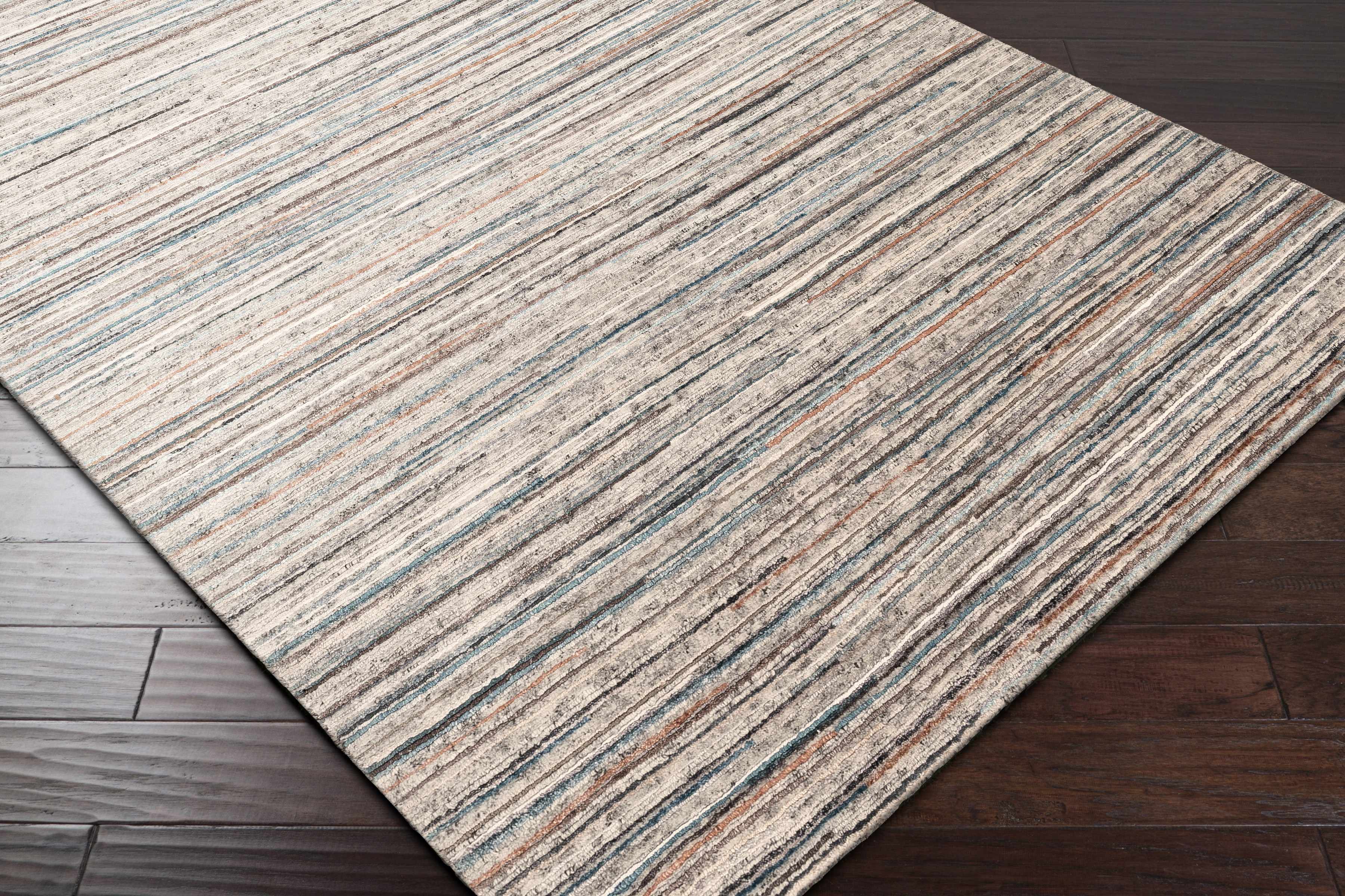 Premium 6x9 Striped Wool&Viscose Rug - Clearance - Image 5