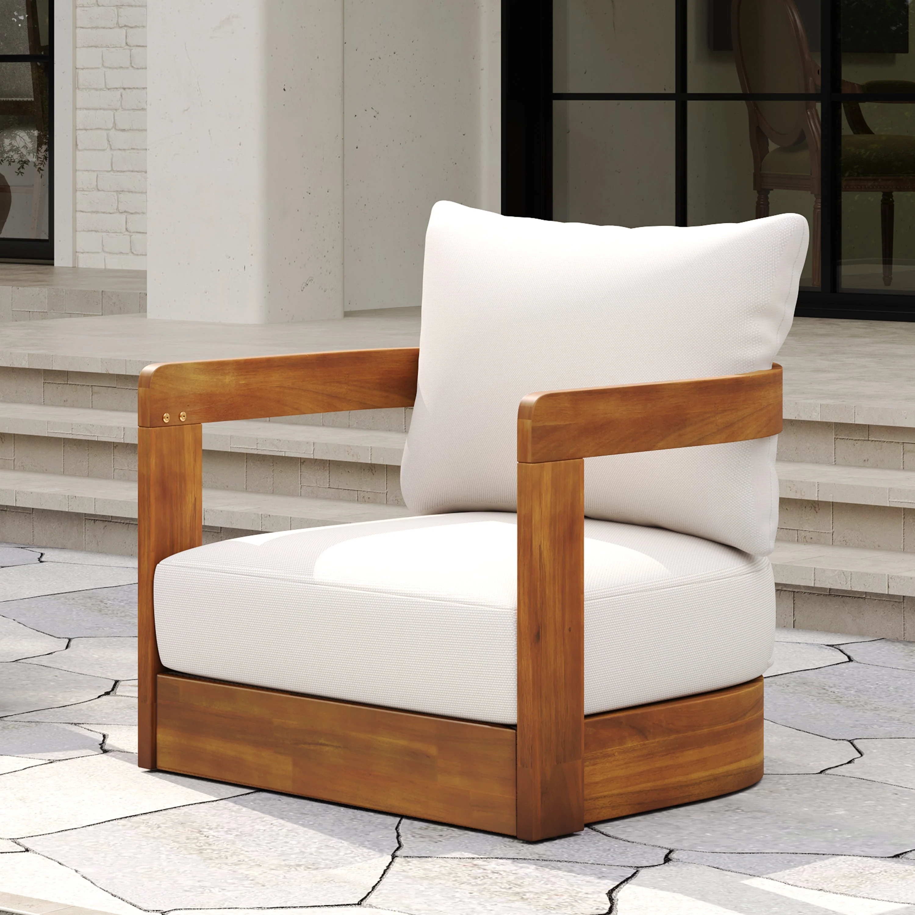 Premium Acacia Wood Outdoor Club Chair - Image 3