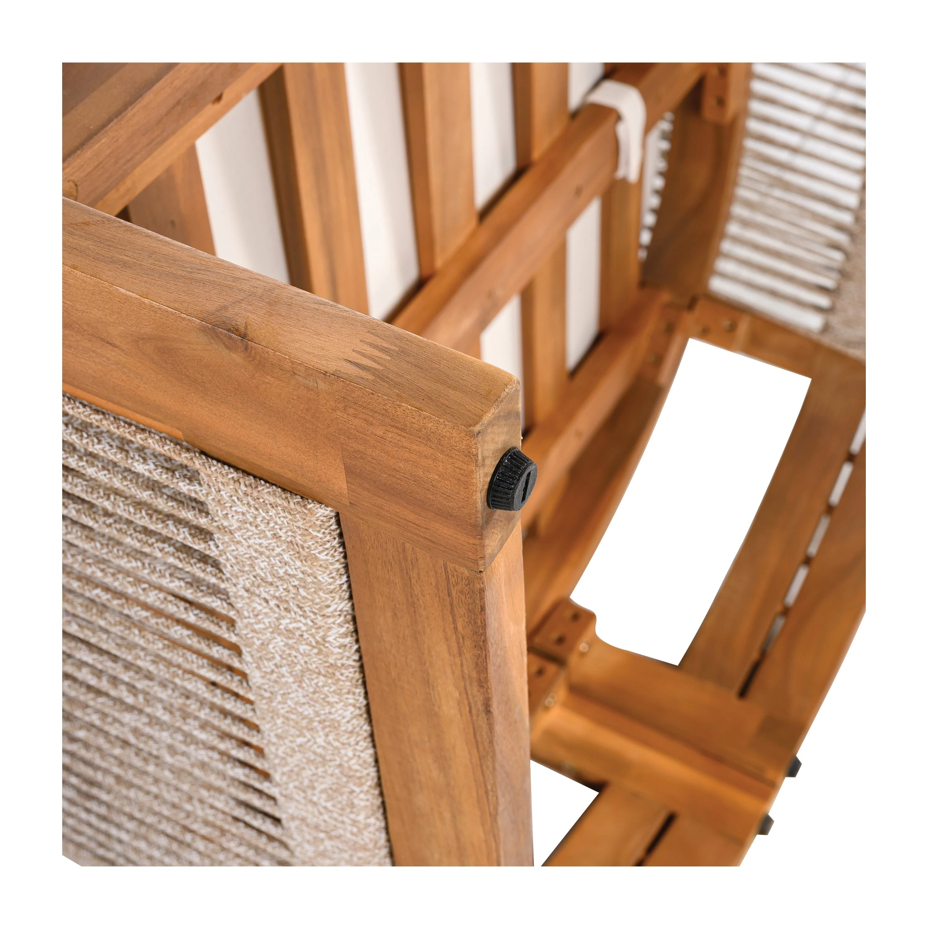 Premium Acacia Wood Outdoor Club Chair with Curved Tub Design - Image 10