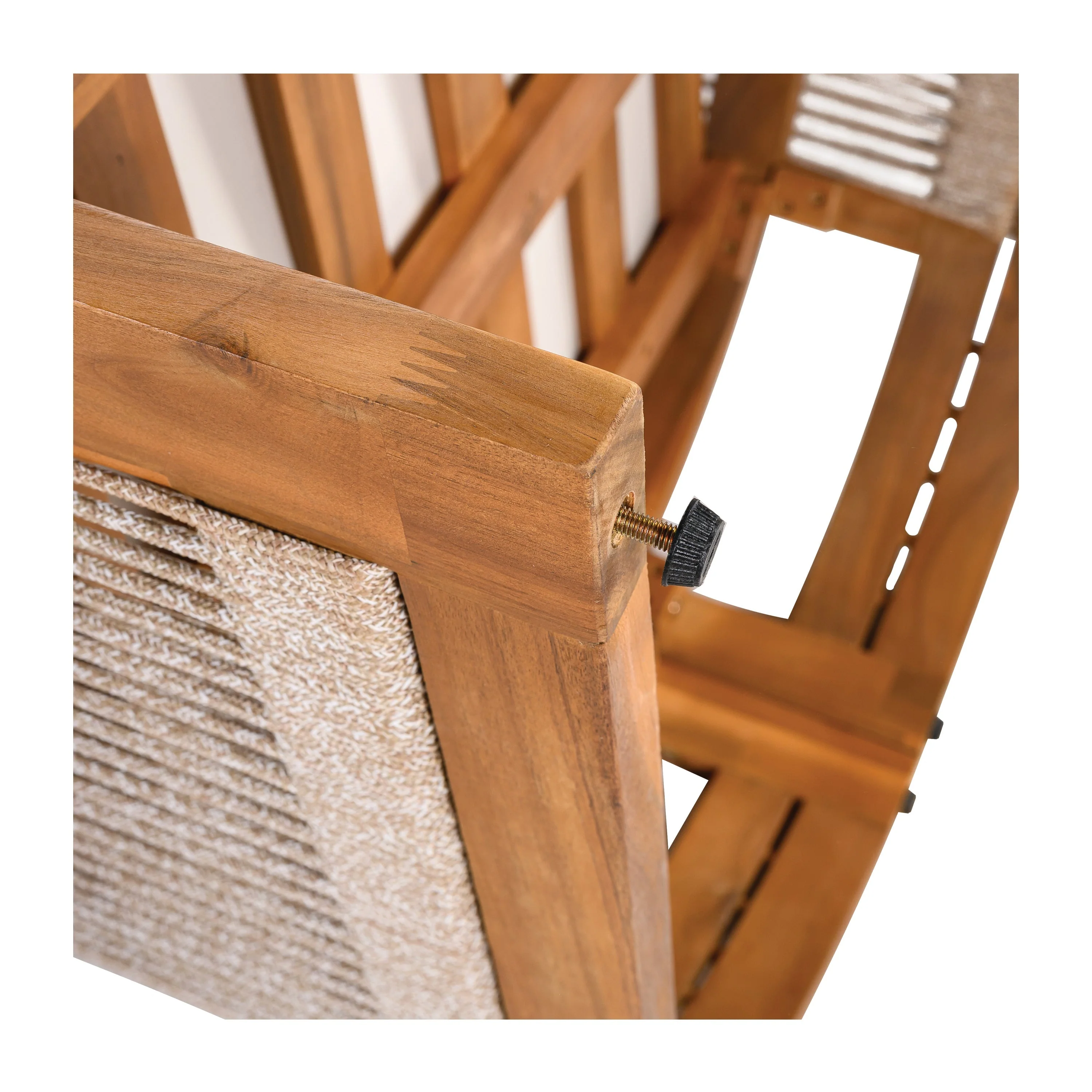 Premium Acacia Wood Outdoor Club Chair with Curved Tub Design - Image 11