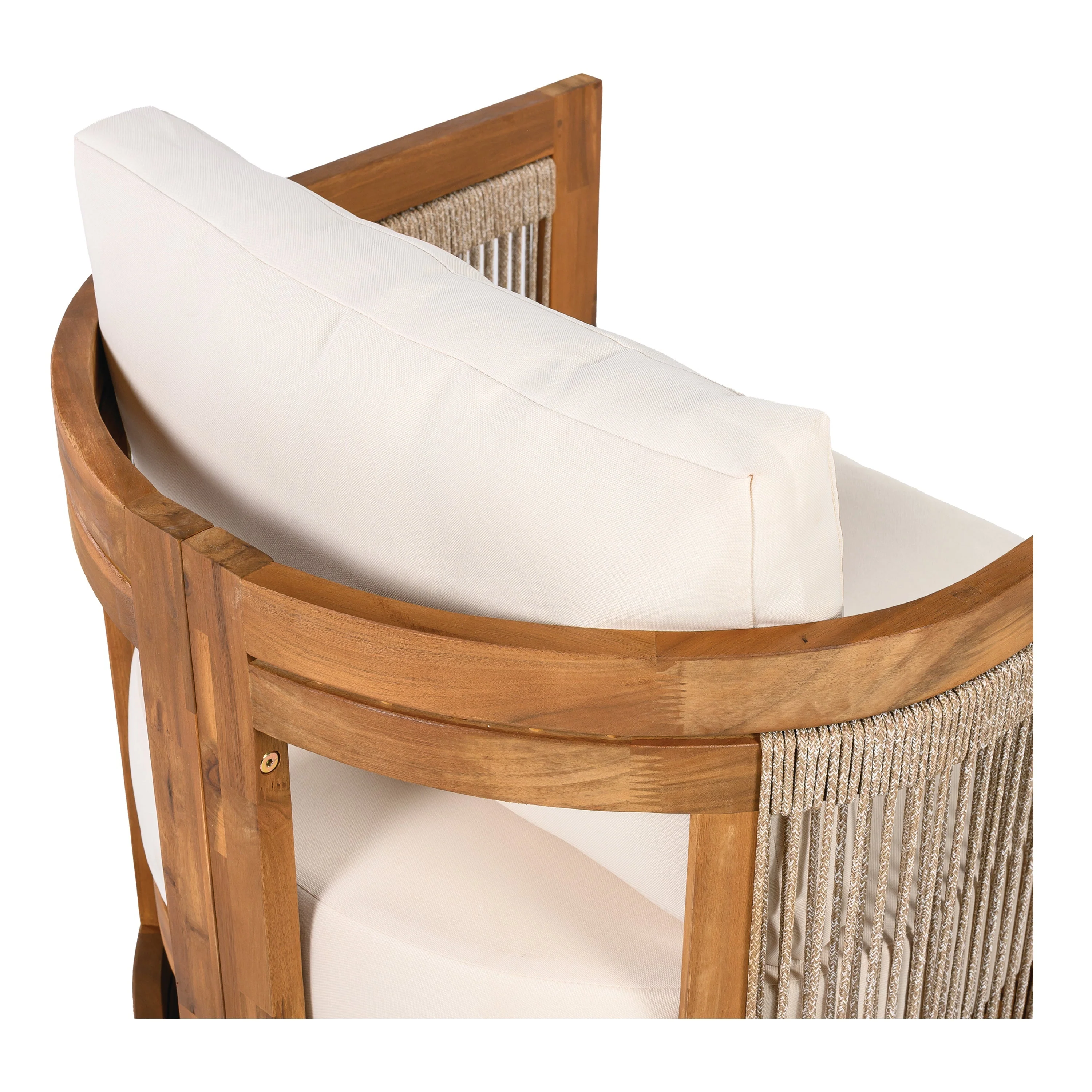 Premium Acacia Wood Outdoor Club Chair with Curved Tub Design - Image 7