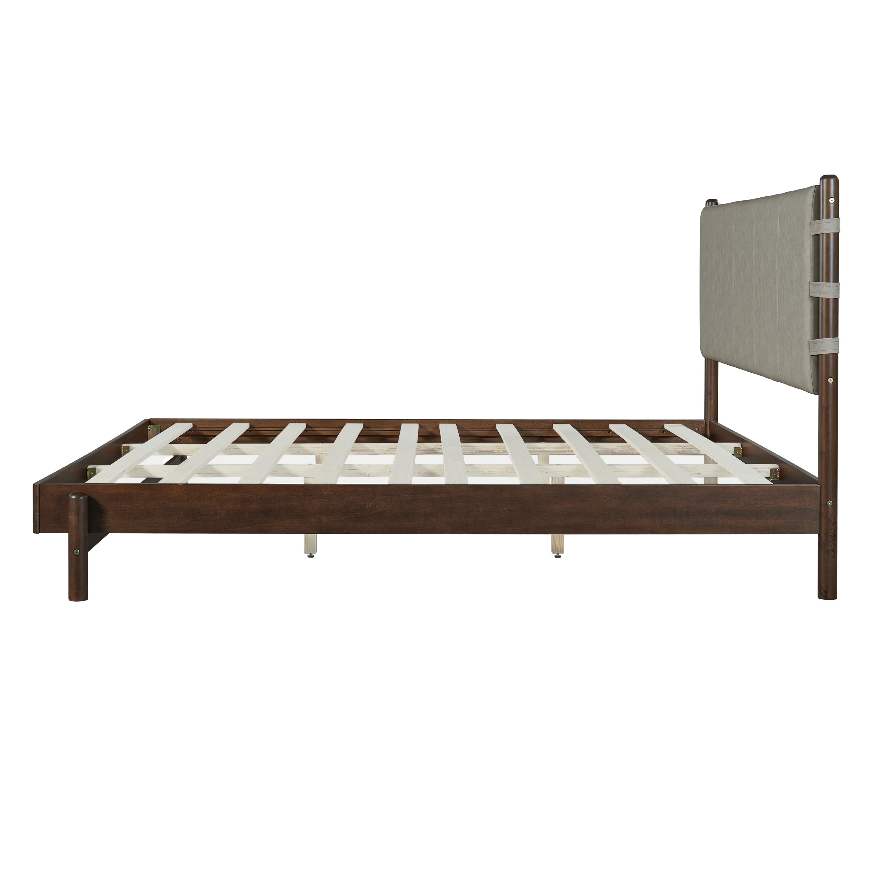 Premium Rubber Wood Platform Bed Frame, King Size with Headboard - Image 11