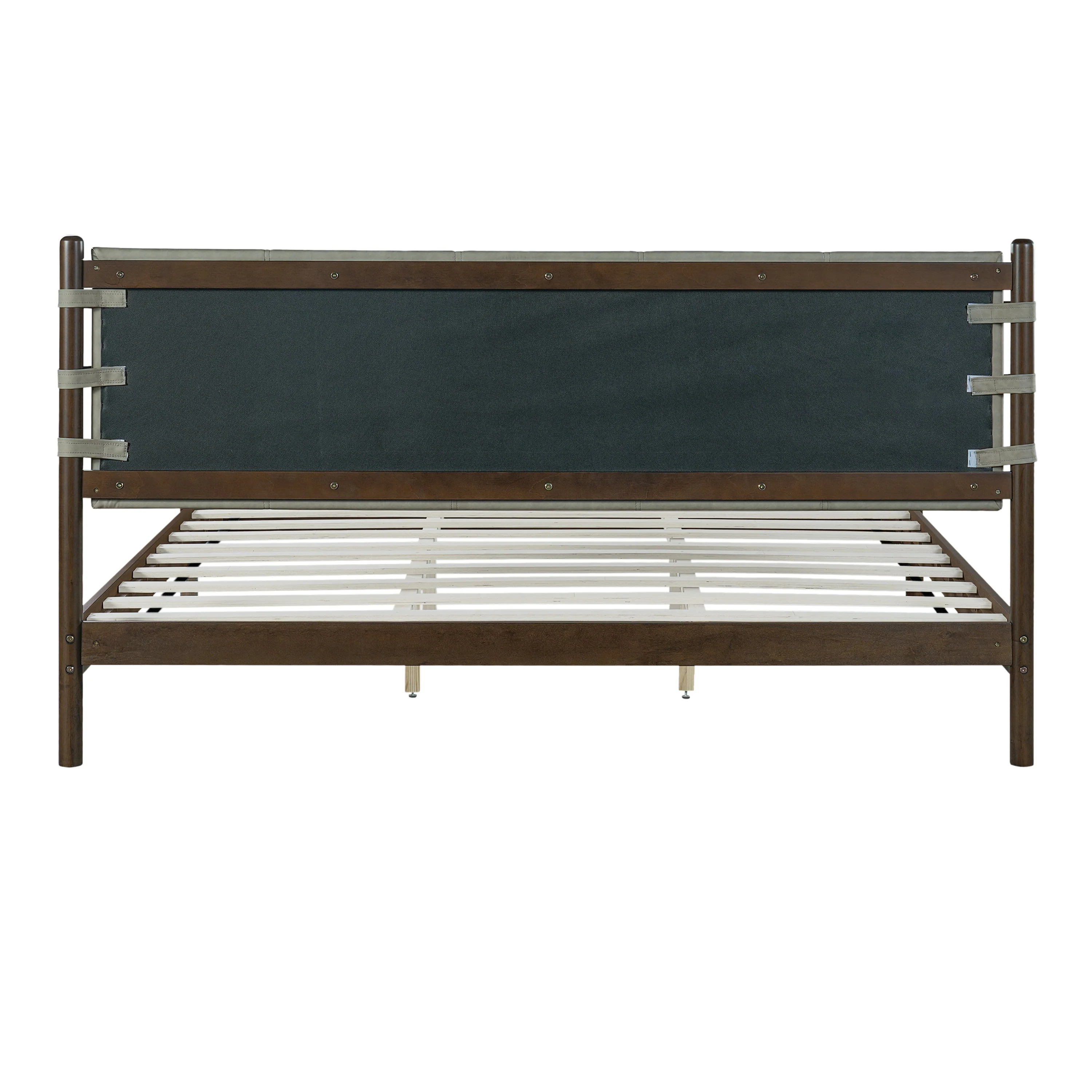 Premium Rubber Wood Platform Bed Frame, King Size with Headboard - Image 12