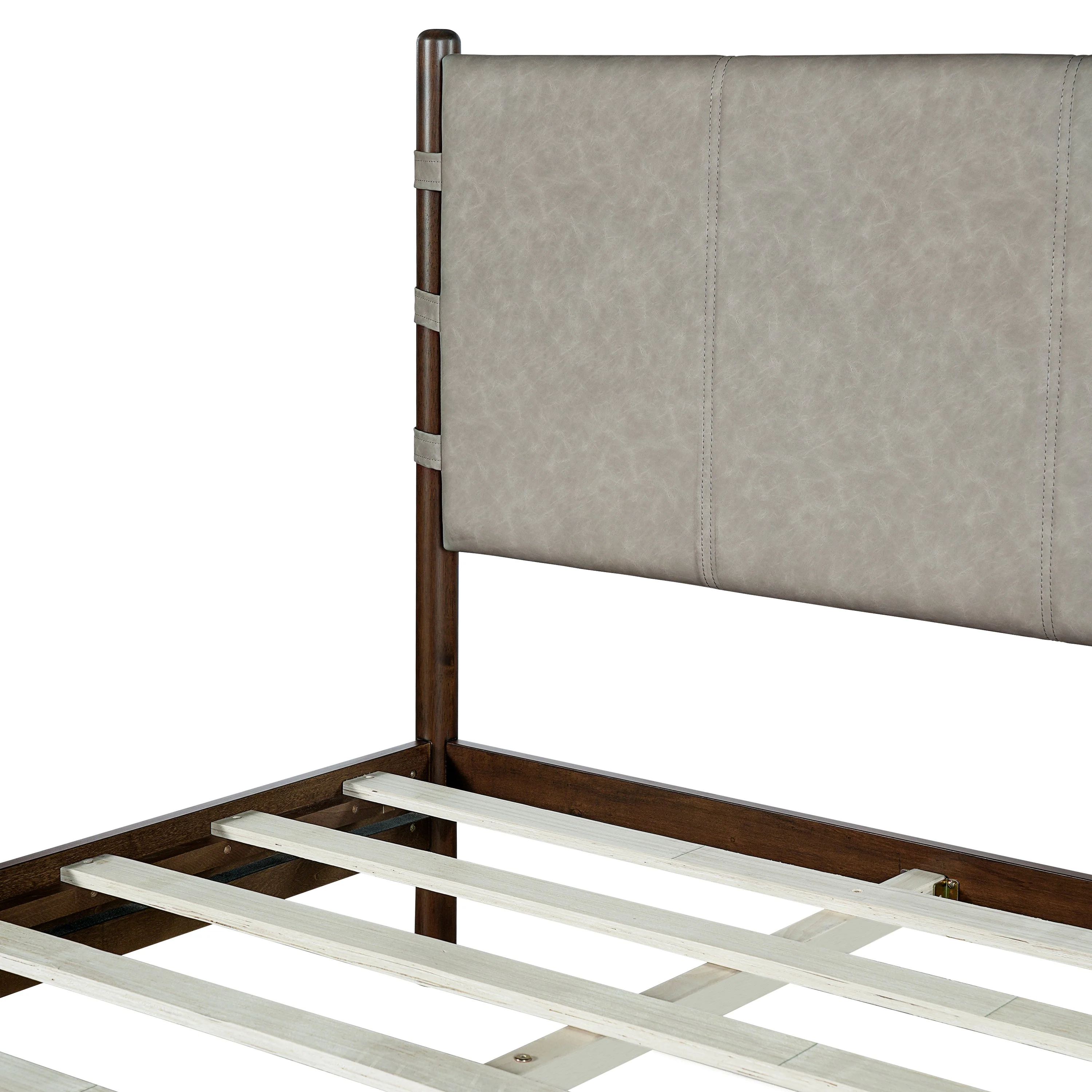 Premium Rubber Wood Platform Bed Frame, King Size with Headboard - Image 14