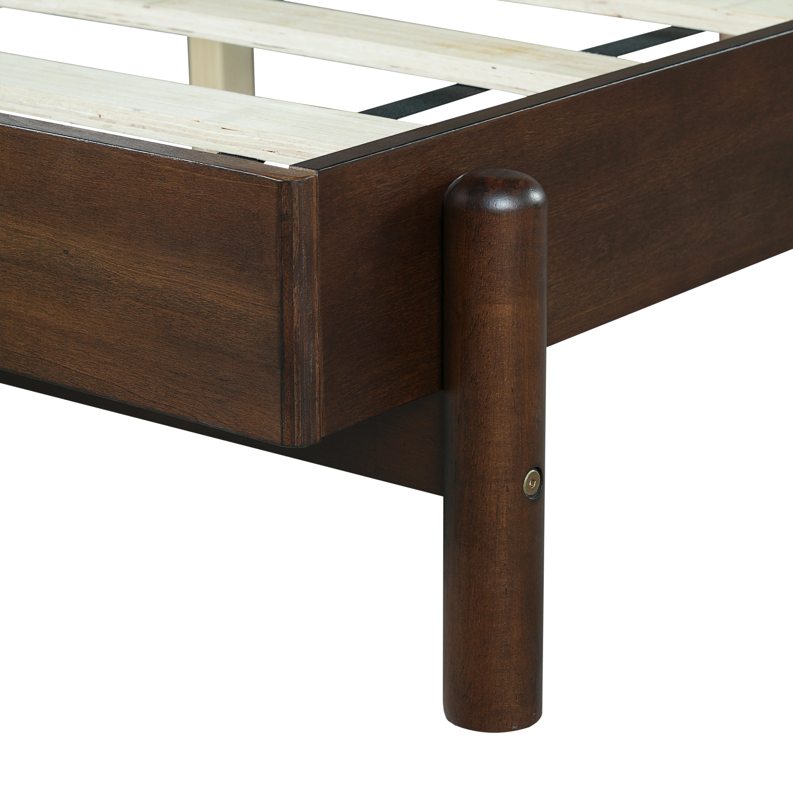 Premium Rubber Wood Platform Bed Frame, King Size with Headboard - Image 15