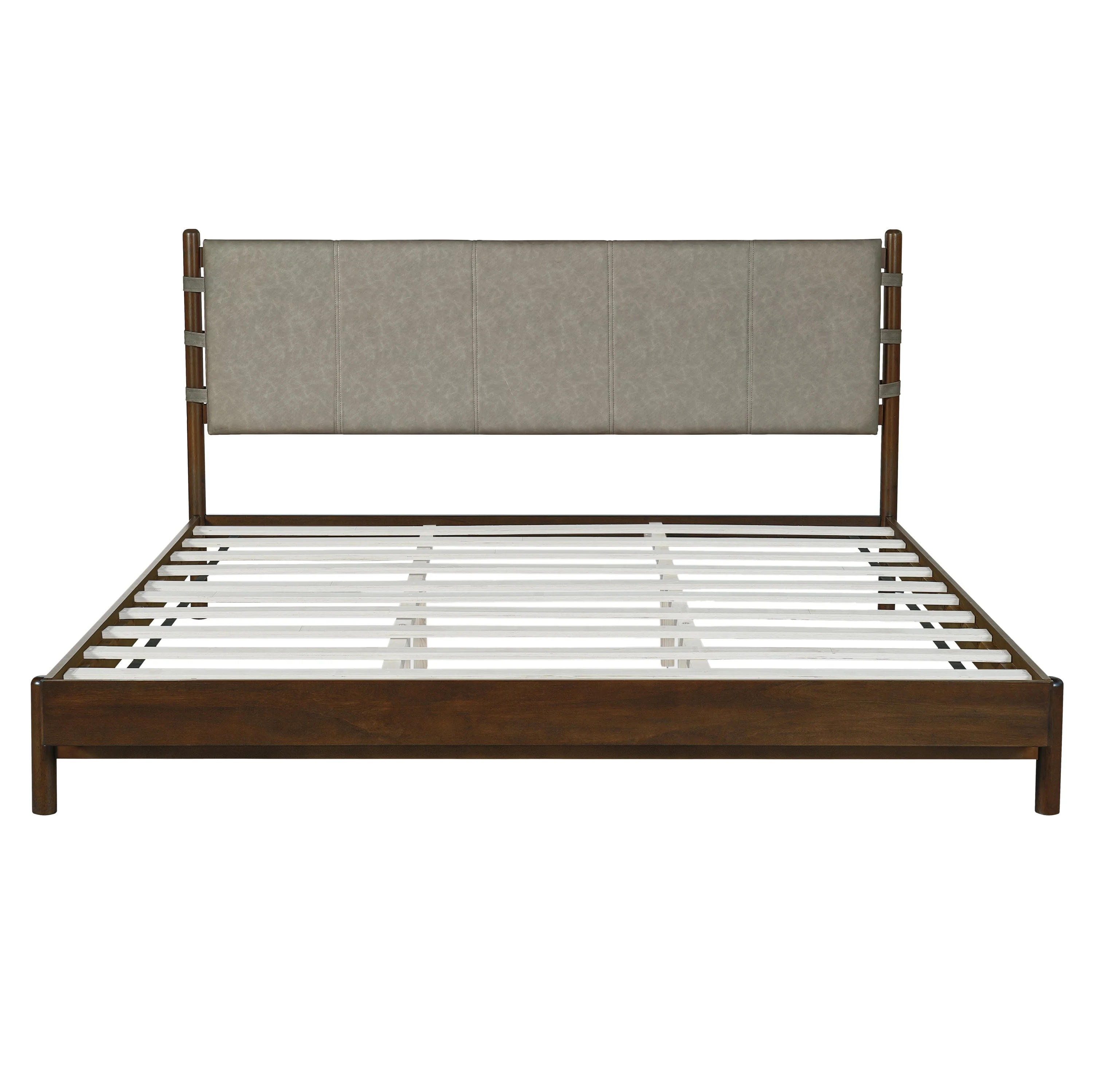 Premium Rubber Wood Platform Bed Frame, King Size with Headboard - Image 7