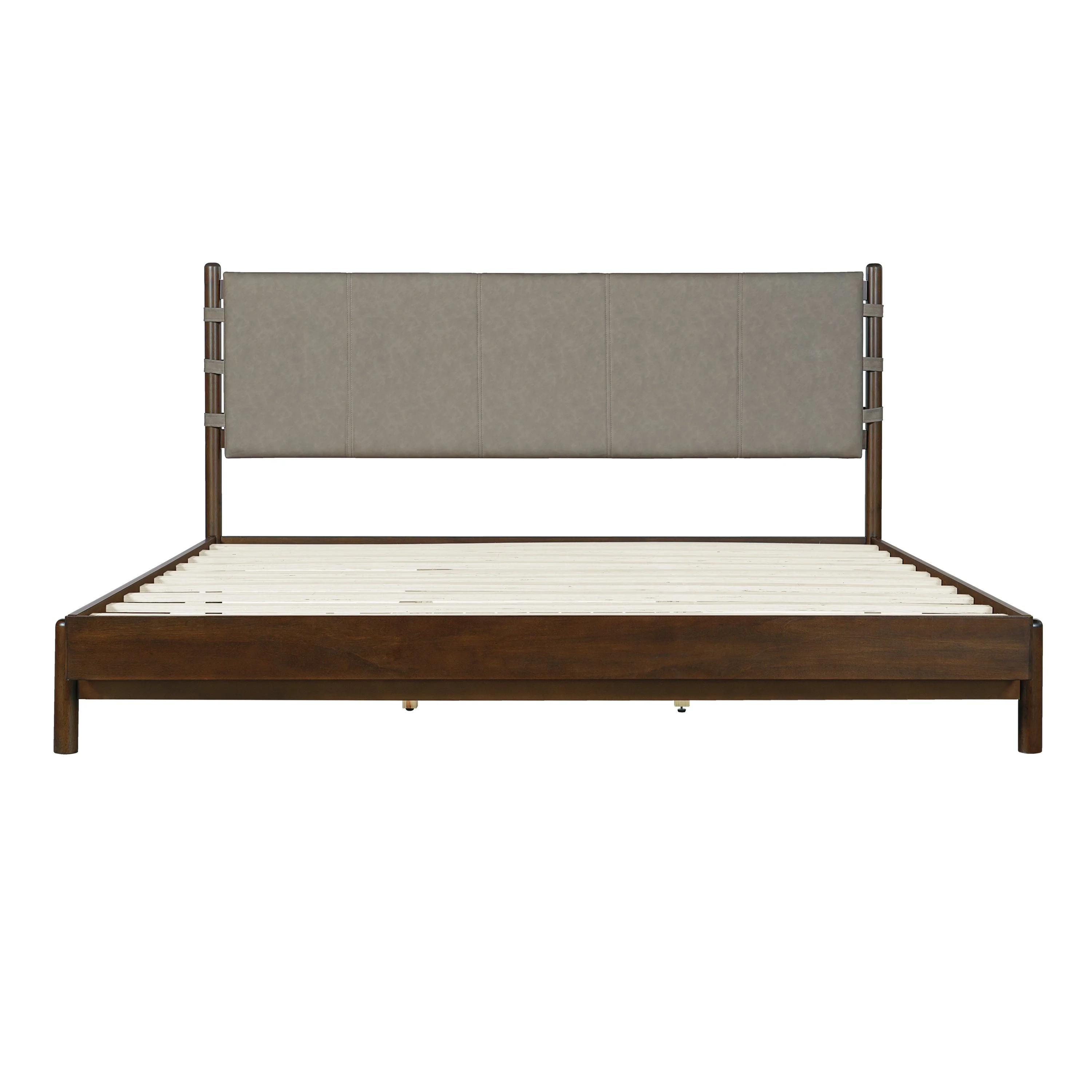 Premium Rubber Wood Platform Bed Frame, King Size with Headboard - Image 8