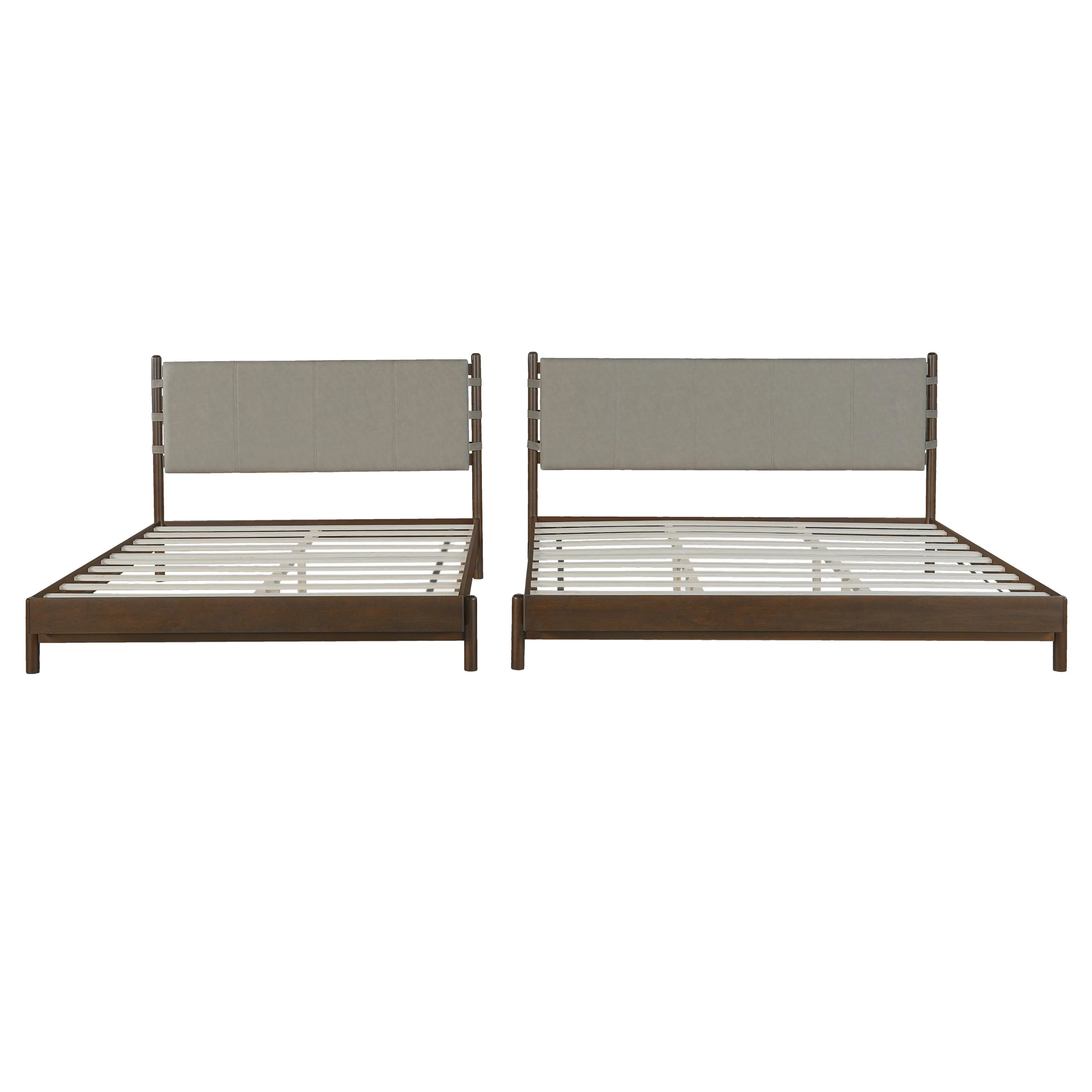 Premium Rubber Wood Platform Bed Frame, King Size with Headboard - Image 9