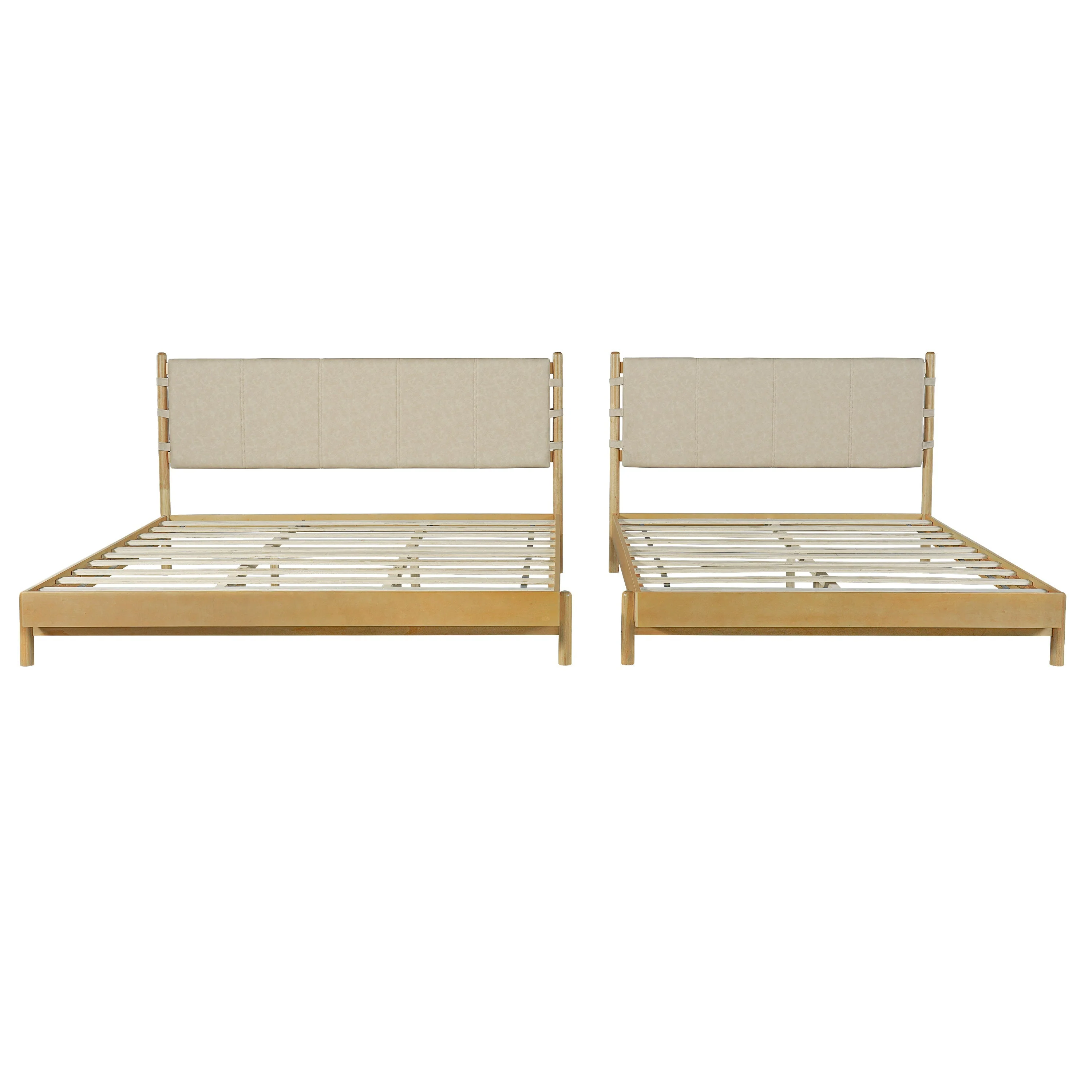 Premium Rubber Wood Platform Bed Frame, Queen Size with Headboard - Image 10