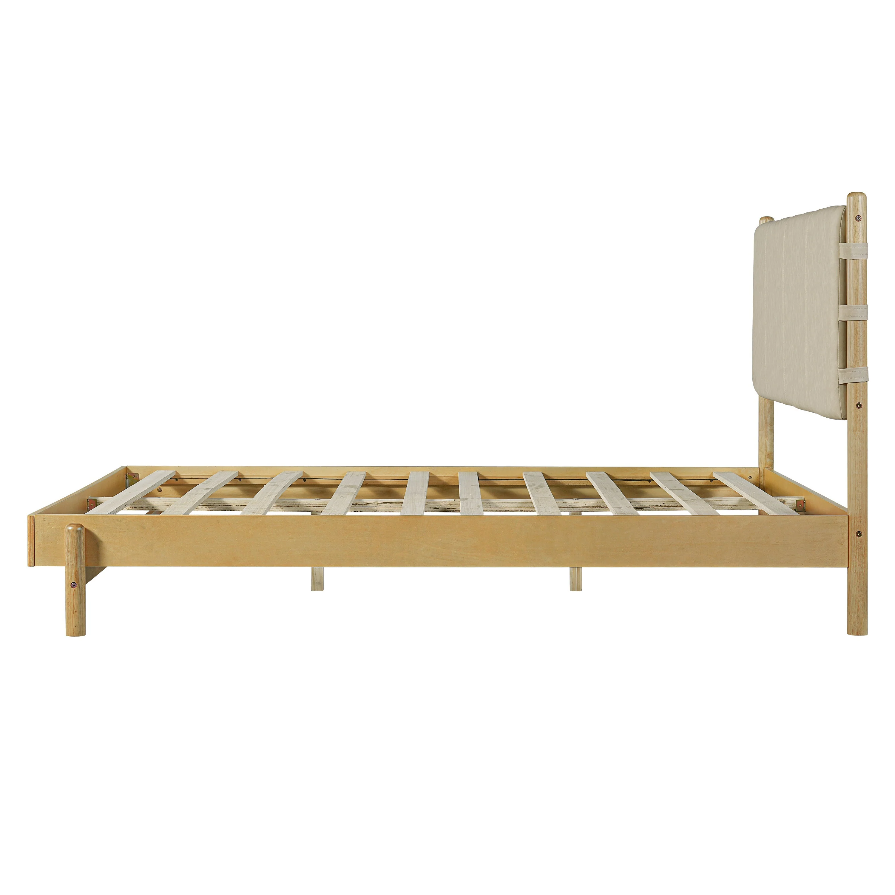 Premium Rubber Wood Platform Bed Frame, Queen Size with Headboard - Image 11