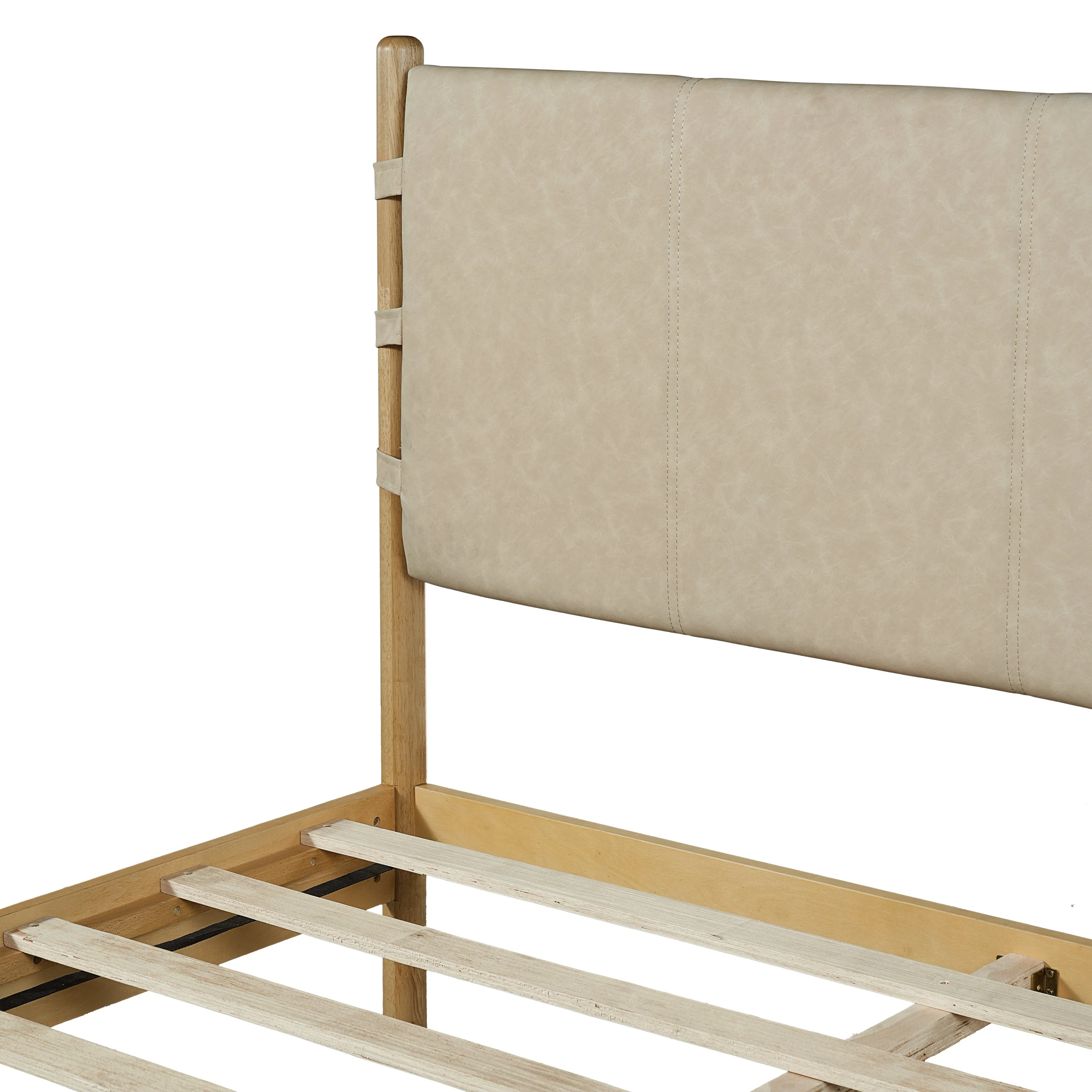 Premium Rubber Wood Platform Bed Frame, Queen Size with Headboard - Image 13