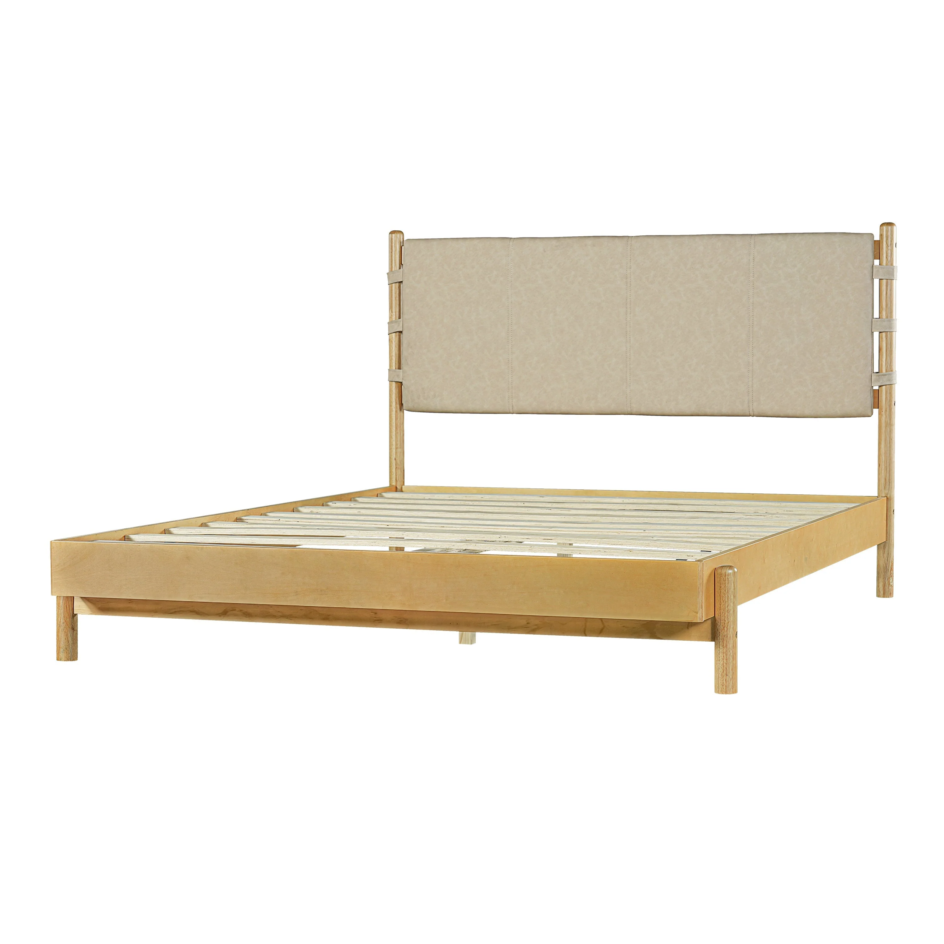 Premium Rubber Wood Platform Bed Frame, Queen Size with Headboard - Image 7