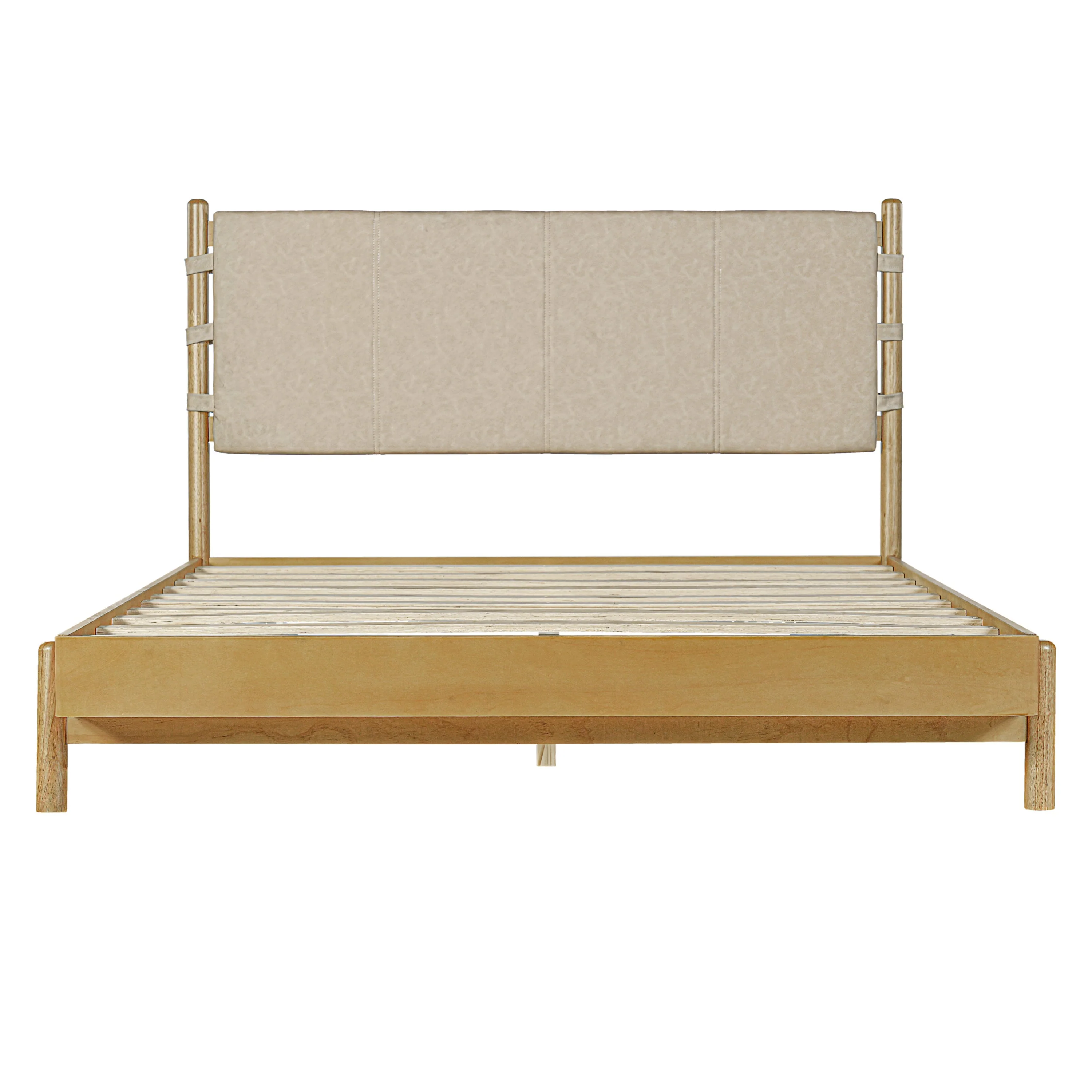 Premium Rubber Wood Platform Bed Frame, Queen Size with Headboard - Image 8