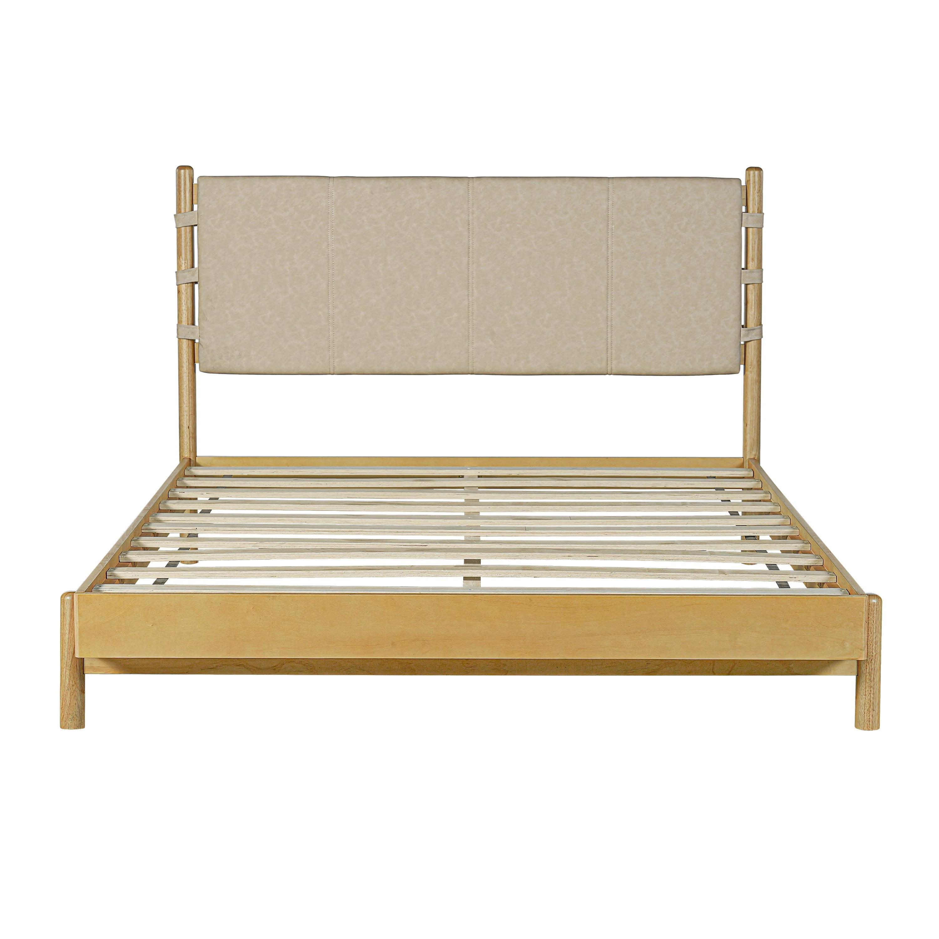 Premium Rubber Wood Platform Bed Frame, Queen Size with Headboard - Image 9