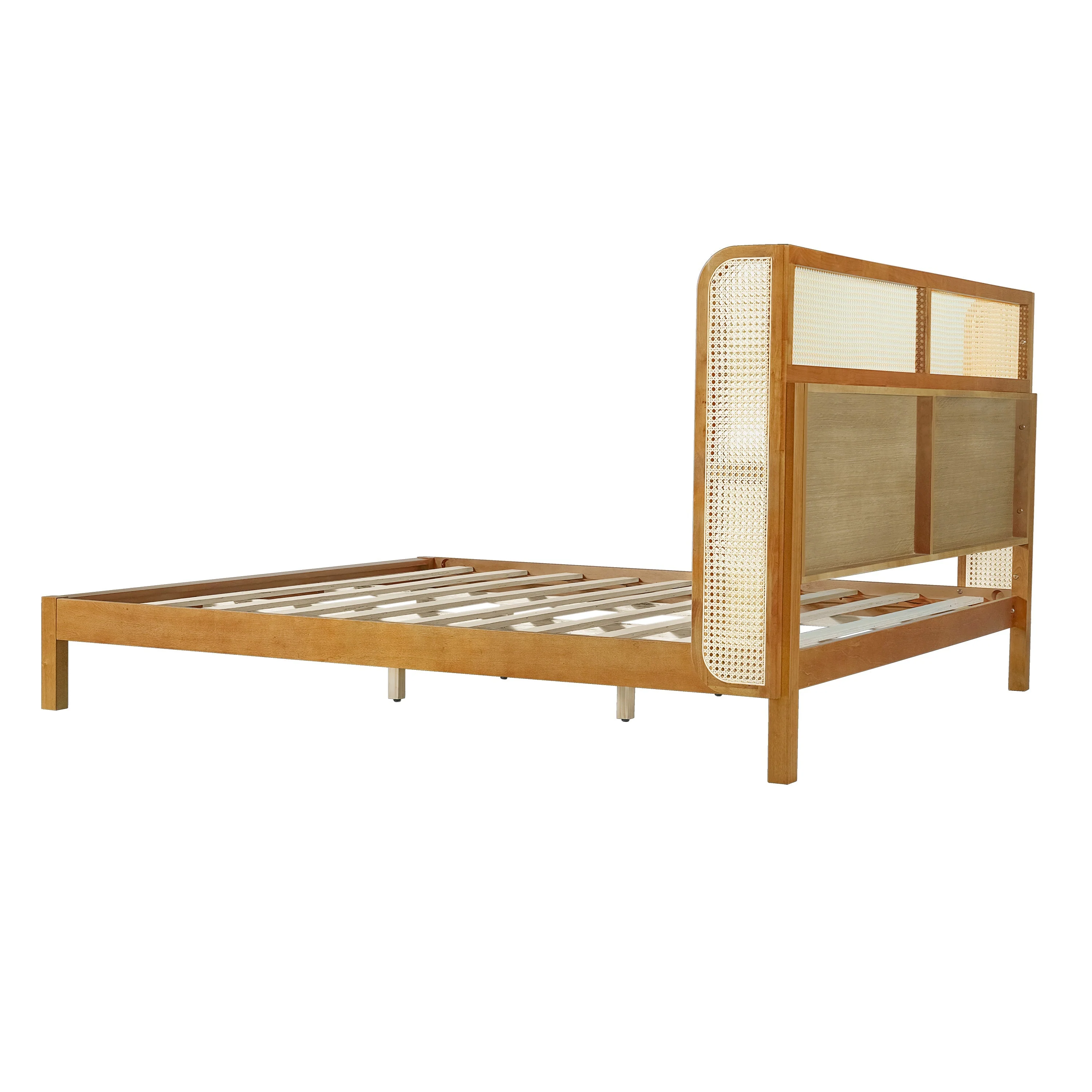 Premium Rubber Wood Platform Bed Frame with Headboard - Image 10