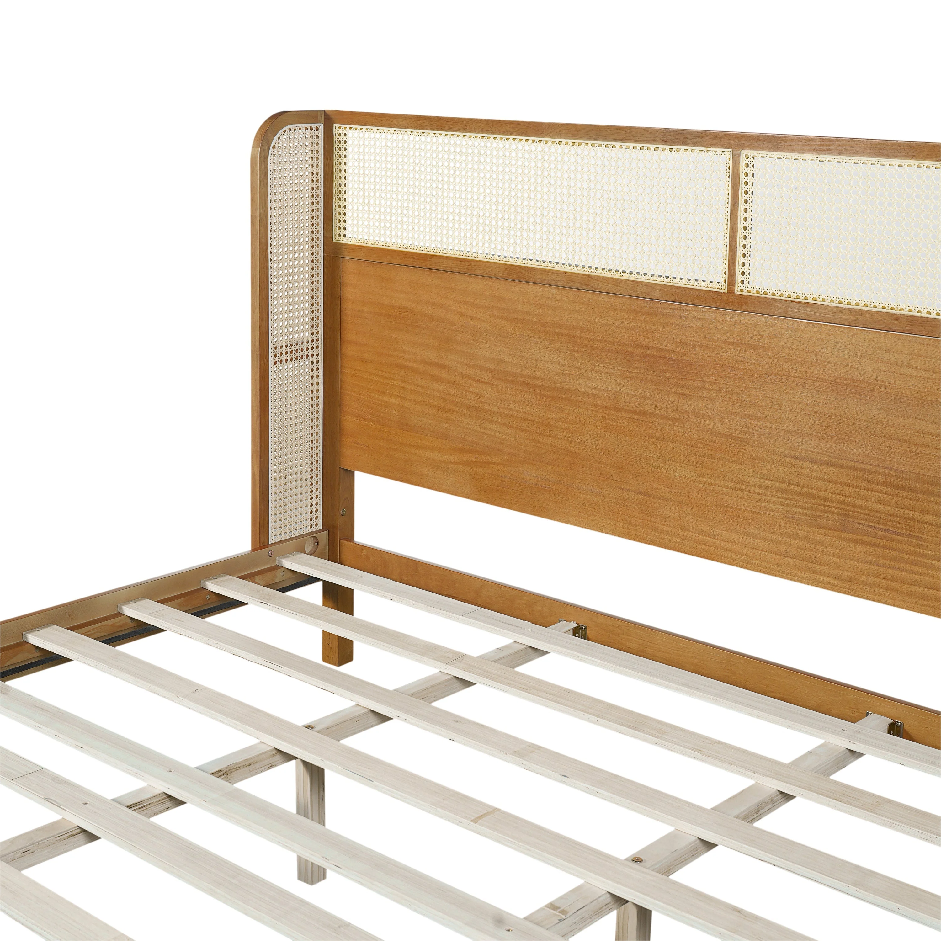 Premium Rubber Wood Platform Bed Frame with Headboard - Image 11