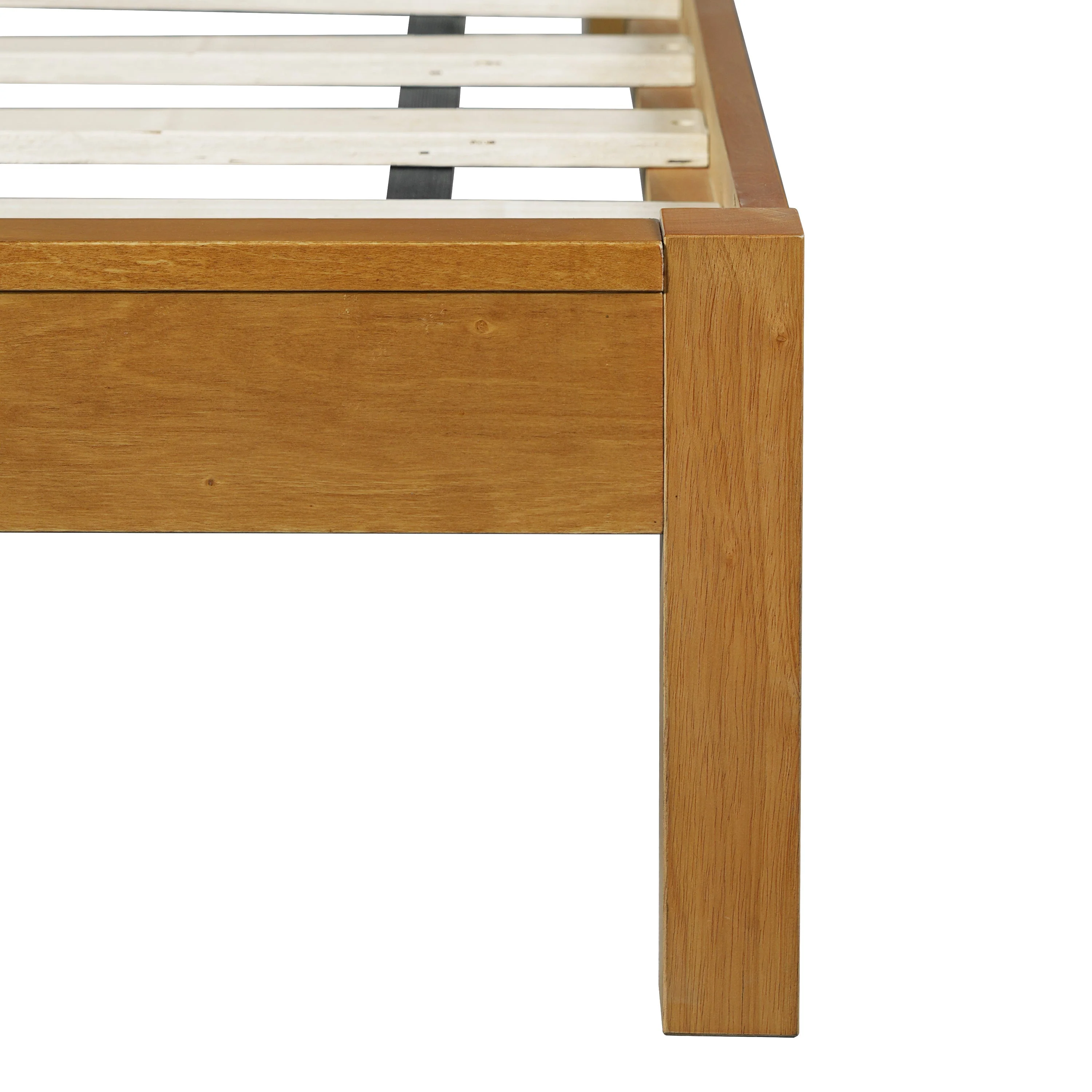 Premium Rubber Wood Platform Bed Frame with Headboard - Image 12