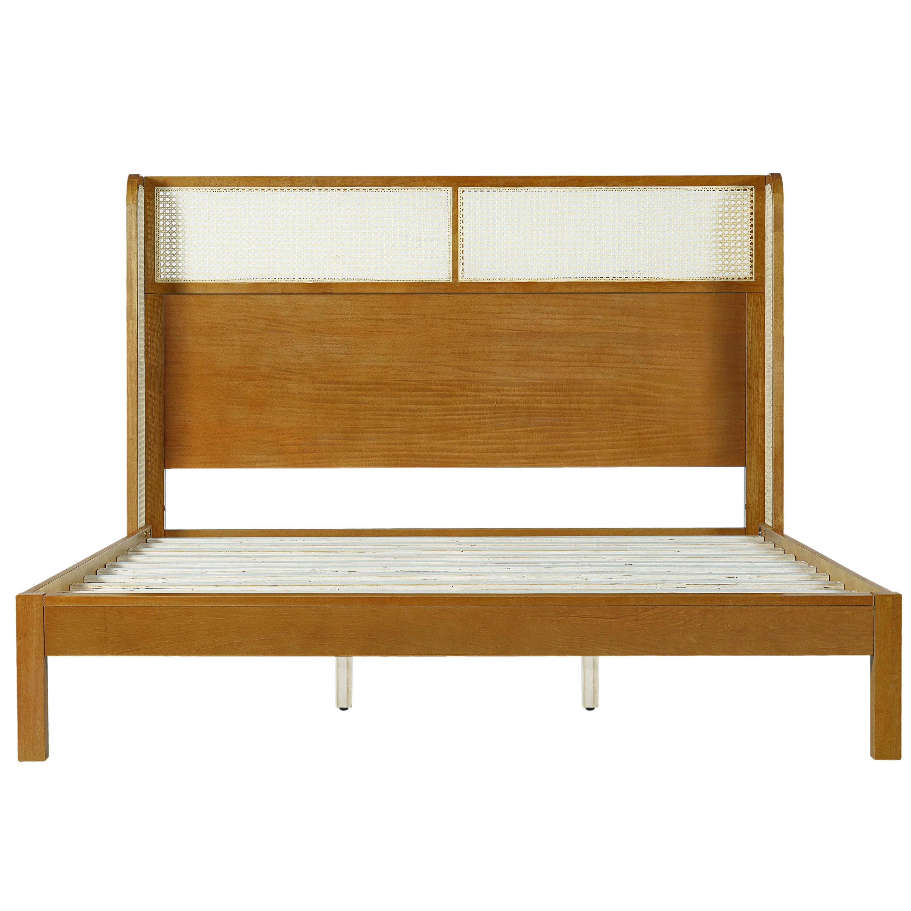 Premium Rubber Wood Platform Bed Frame with Headboard - Image 5