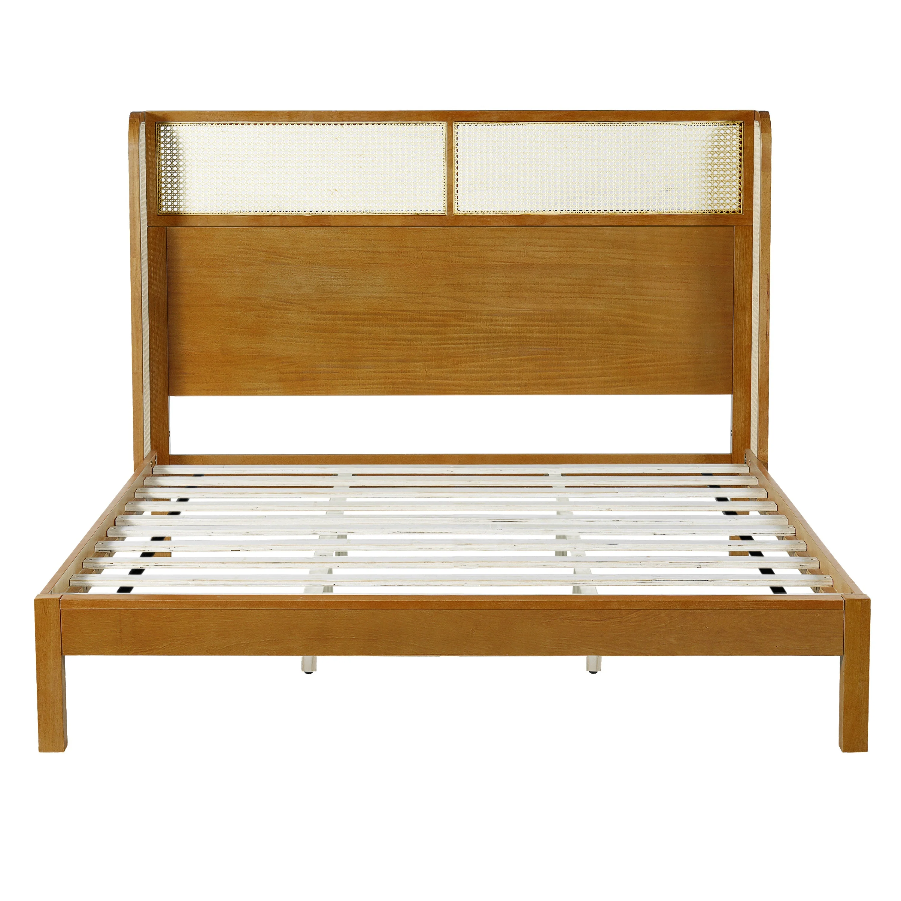 Premium Rubber Wood Platform Bed Frame with Headboard - Image 6